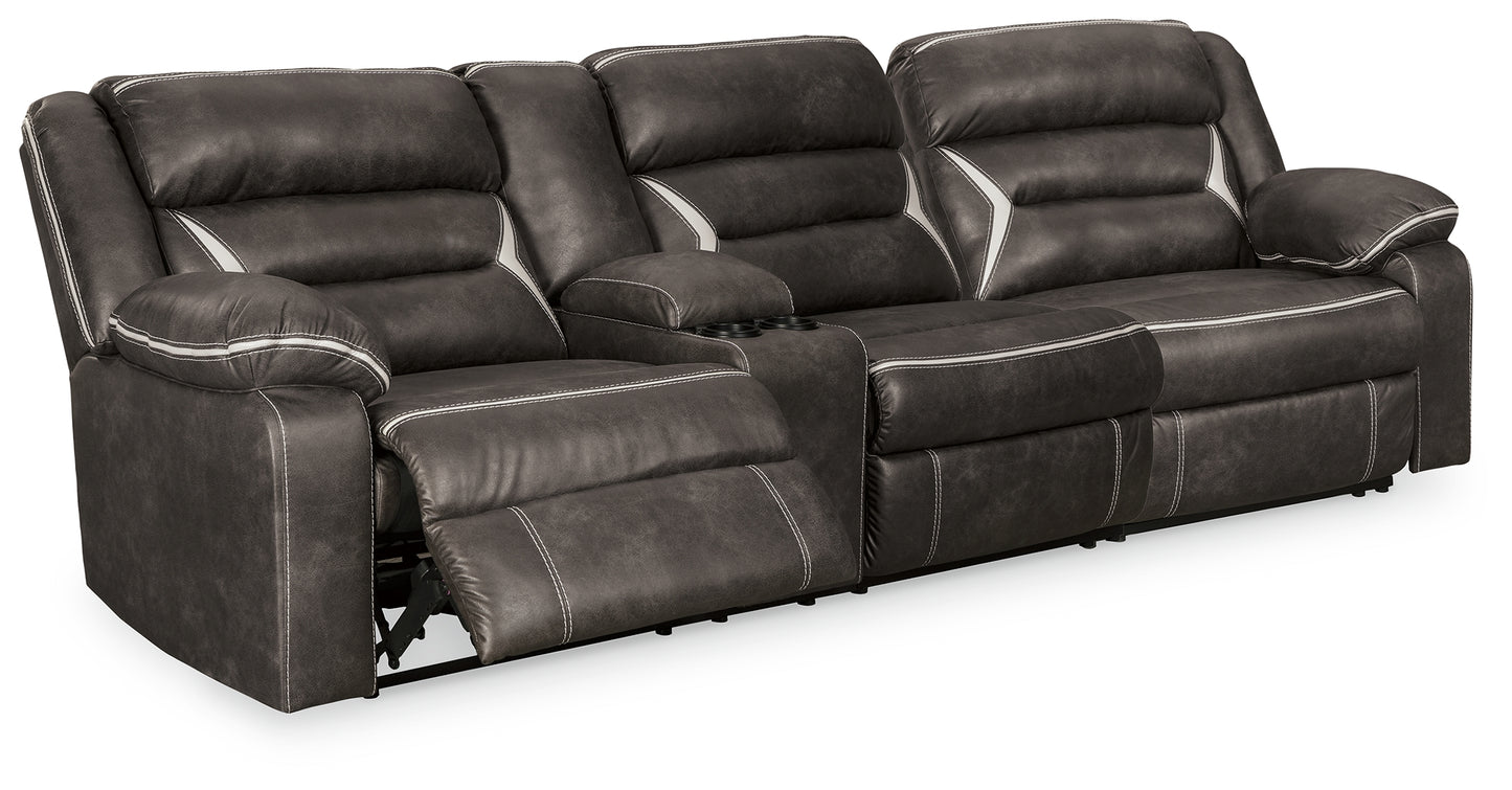 Auburndale Furniture Outlet - Ashley Furniture - Kincord Sectional - 2-Piece Power Reclining Sectional Sofa / Midnight - 13104S2