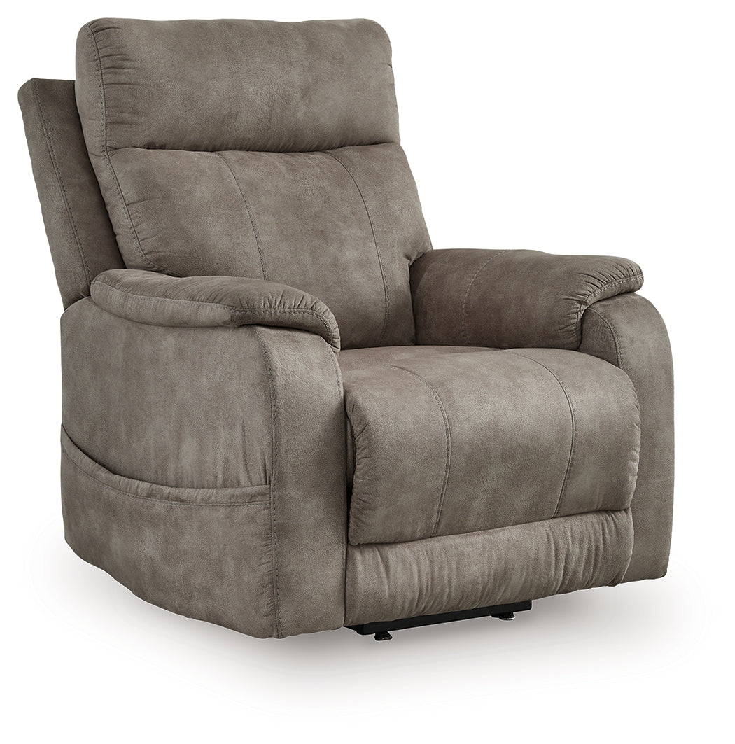 Auburndale Furniture Outlet - Ashley Furniture - Crestmeade Living Room - Power Lift Recliner / Fossil - 1350312