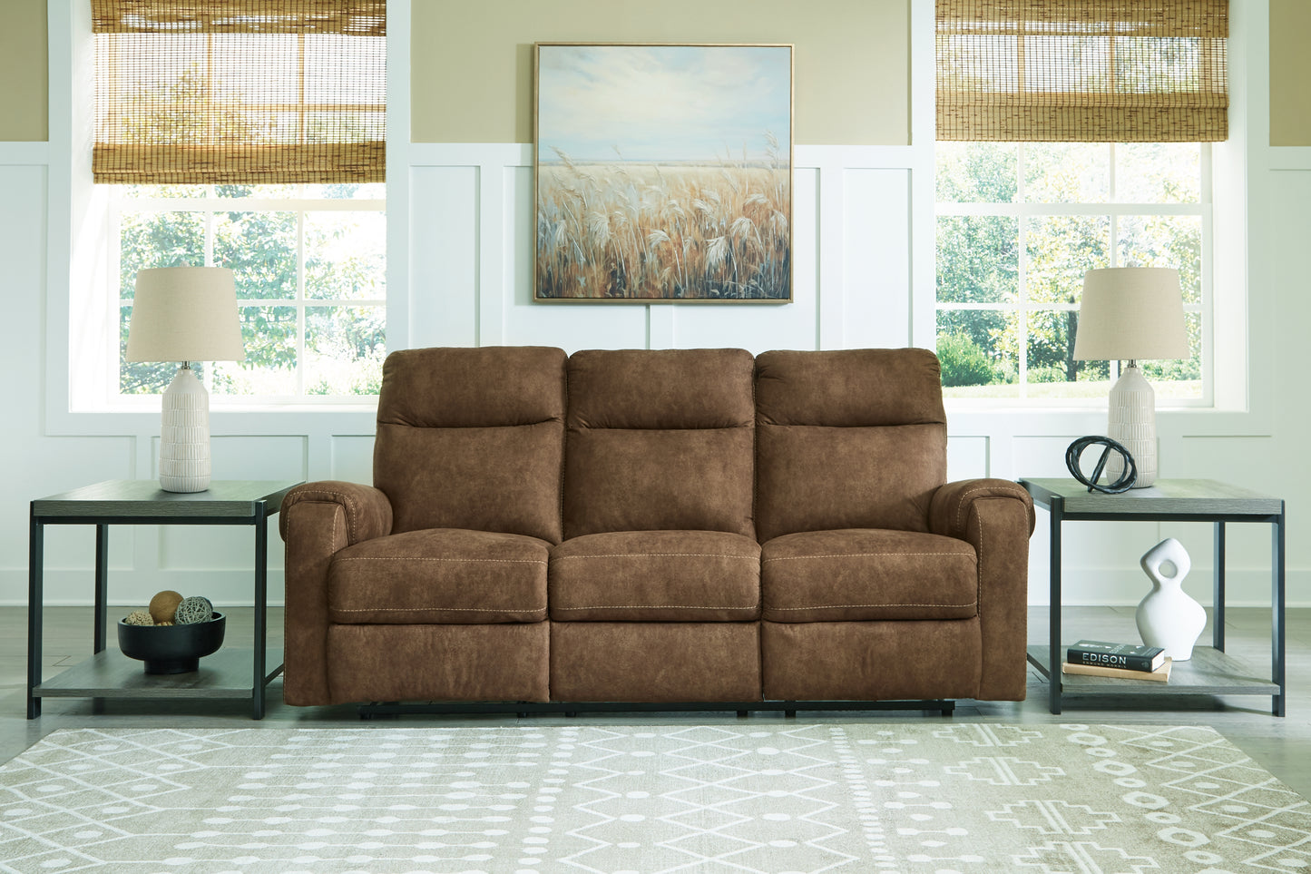 Auburndale Furniture Outlet - Ashley Furniture - Edenwold Living Room - Reclining Sofa / Brindle - 1380588