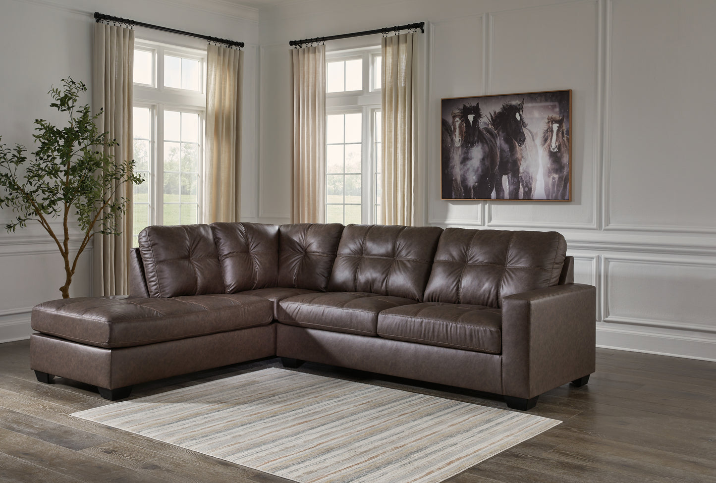 Auburndale Furniture Outlet - Ashley Furniture - Barlin Mills Sectional - RAF 2-Piece Sectional with Chaise / Umber - 17003S1