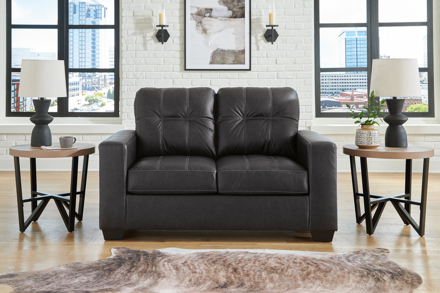 Auburndale Furniture Outlet - Ashley Furniture - Barlin Mills Living Room - Loveseat / Carbon - 1700435