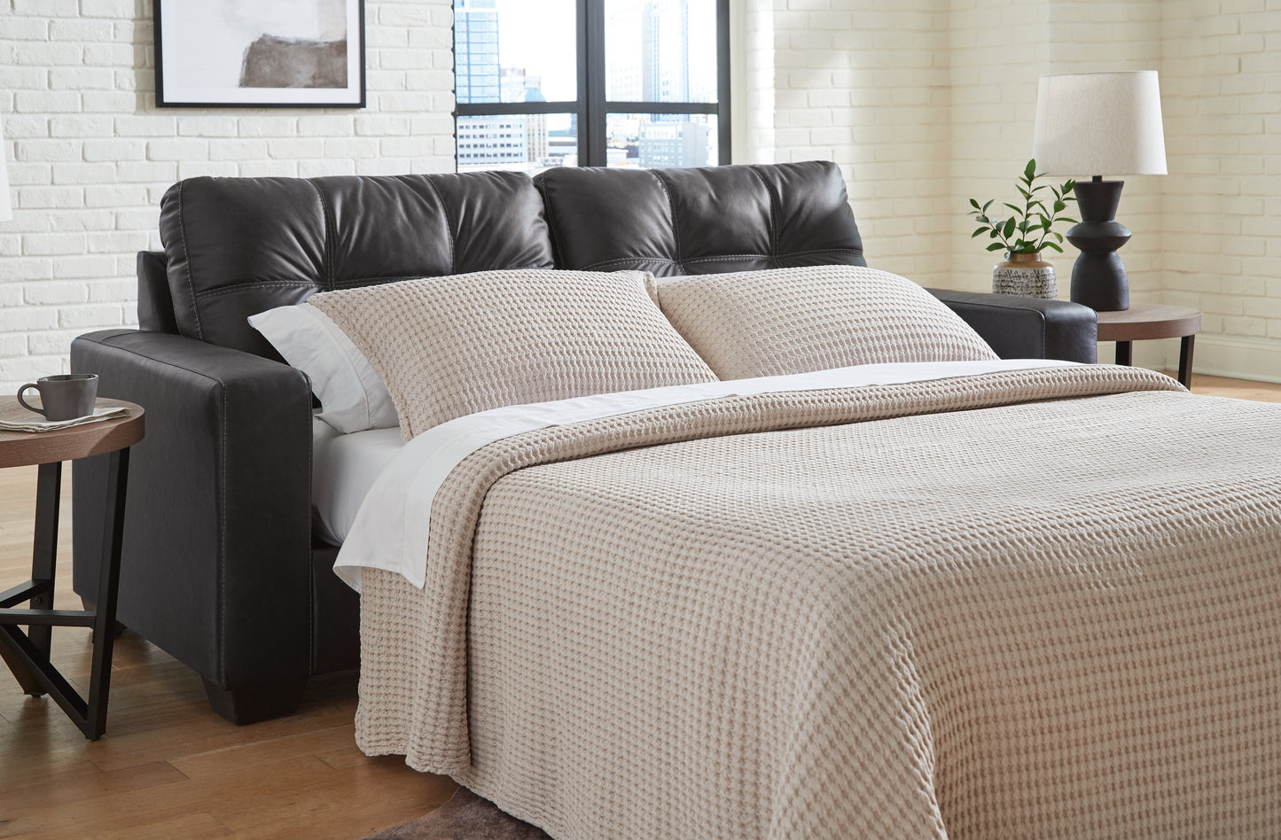 Auburndale Furniture Outlet - Ashley Furniture - Barlin Mills Living Room - Queen Sofa Sleeper / Carbon - 1700439
