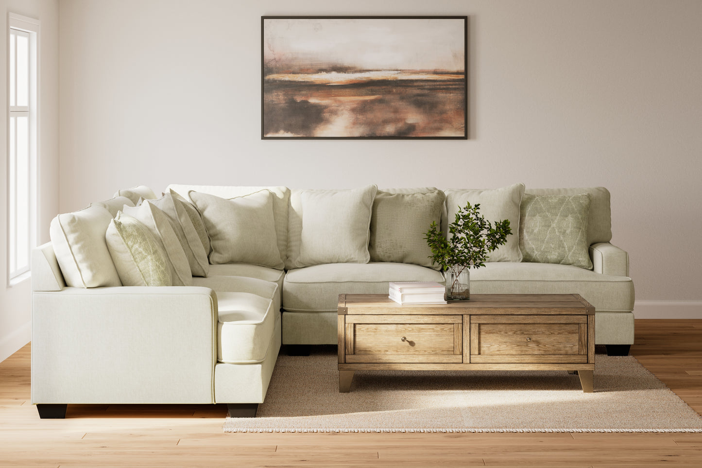 Auburndale Furniture Outlet - Ashley Furniture - Rawcliffe Sectional - LAF 3-Piece Sectional / Parchment - 19604S1