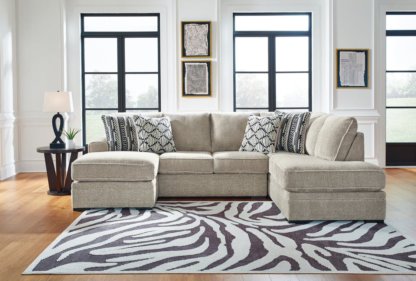 Auburndale Furniture Outlet - Ashley Furniture - Calnita Sectional - LAF 2-Piece Sectional with Chaise / Sisal - 20502S1