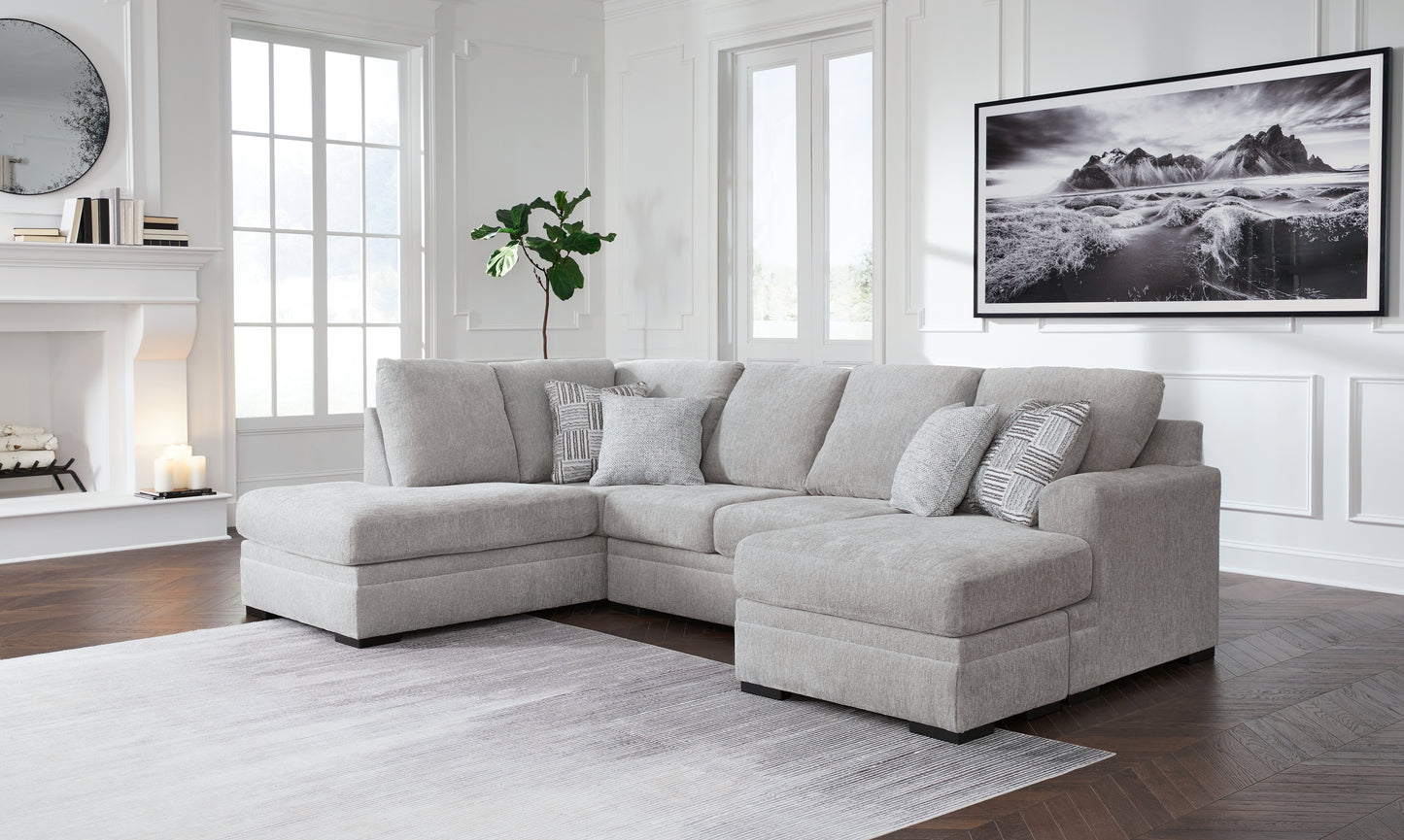 Auburndale Furniture Outlet - Ashley Furniture - Gabyleigh Sectional - RAF 2-Piece Sectional with Chaise / Nickel - 20904S2