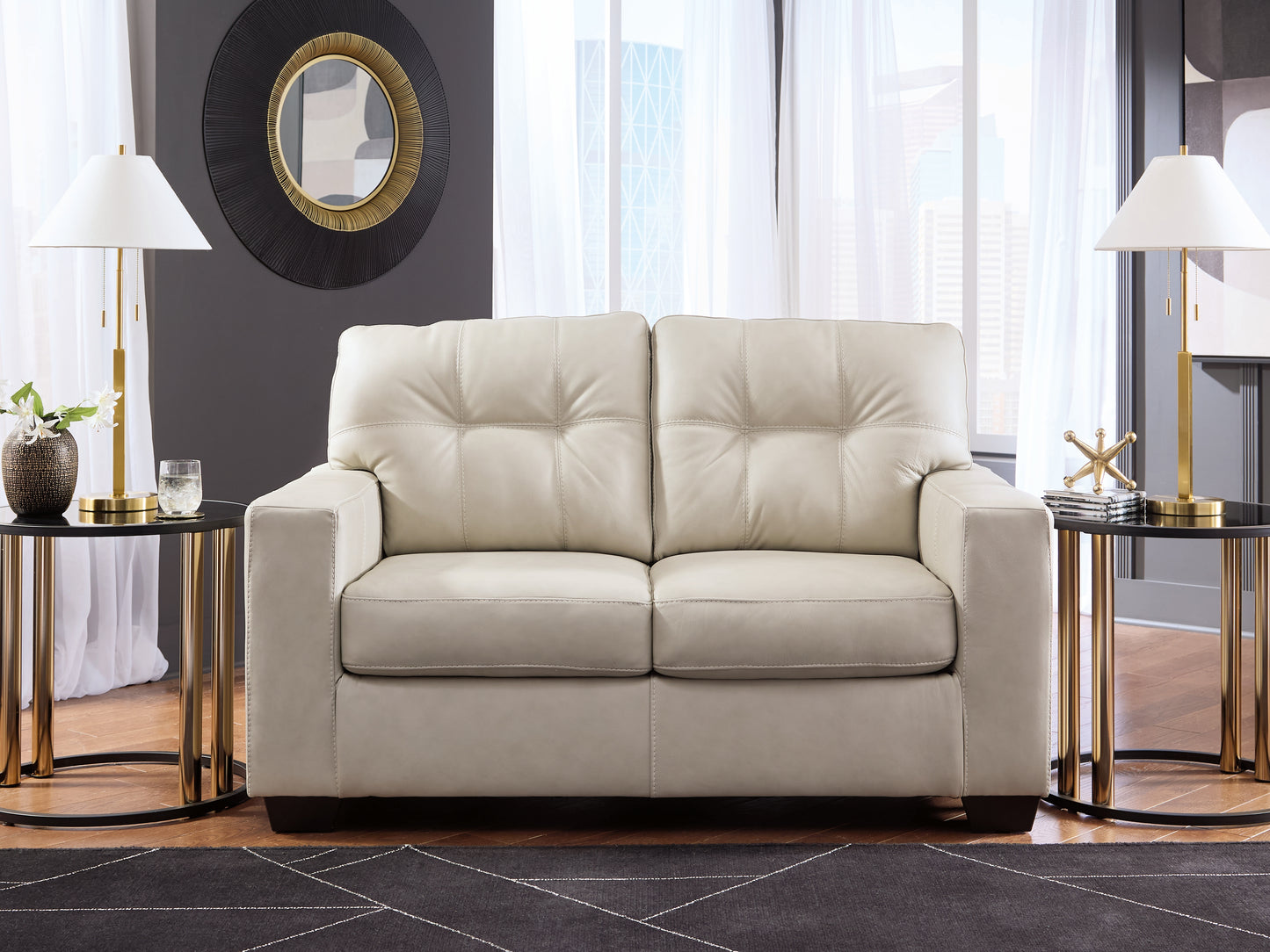 Auburndale Furniture Outlet - Ashley Furniture - Santorine Living Room - Loveseat / Bone - 2170835