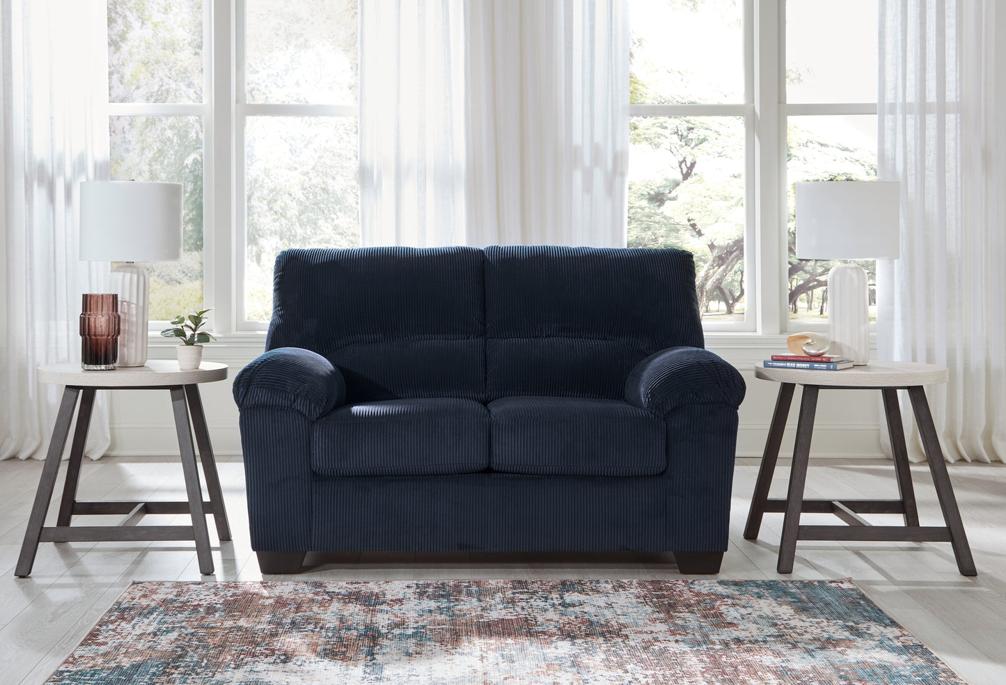 Auburndale Furniture Outlet - Ashley Furniture - SimpleJoy Living Room - Loveseat / Navy - 2420535