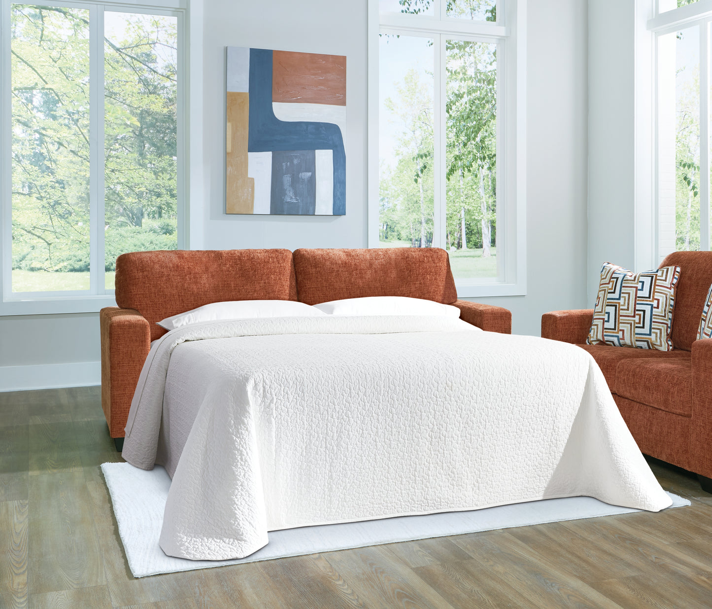 Auburndale Furniture Outlet - Ashley Furniture - Aviemore Living Room - Queen Sofa Sleeper / Spice - 2430439