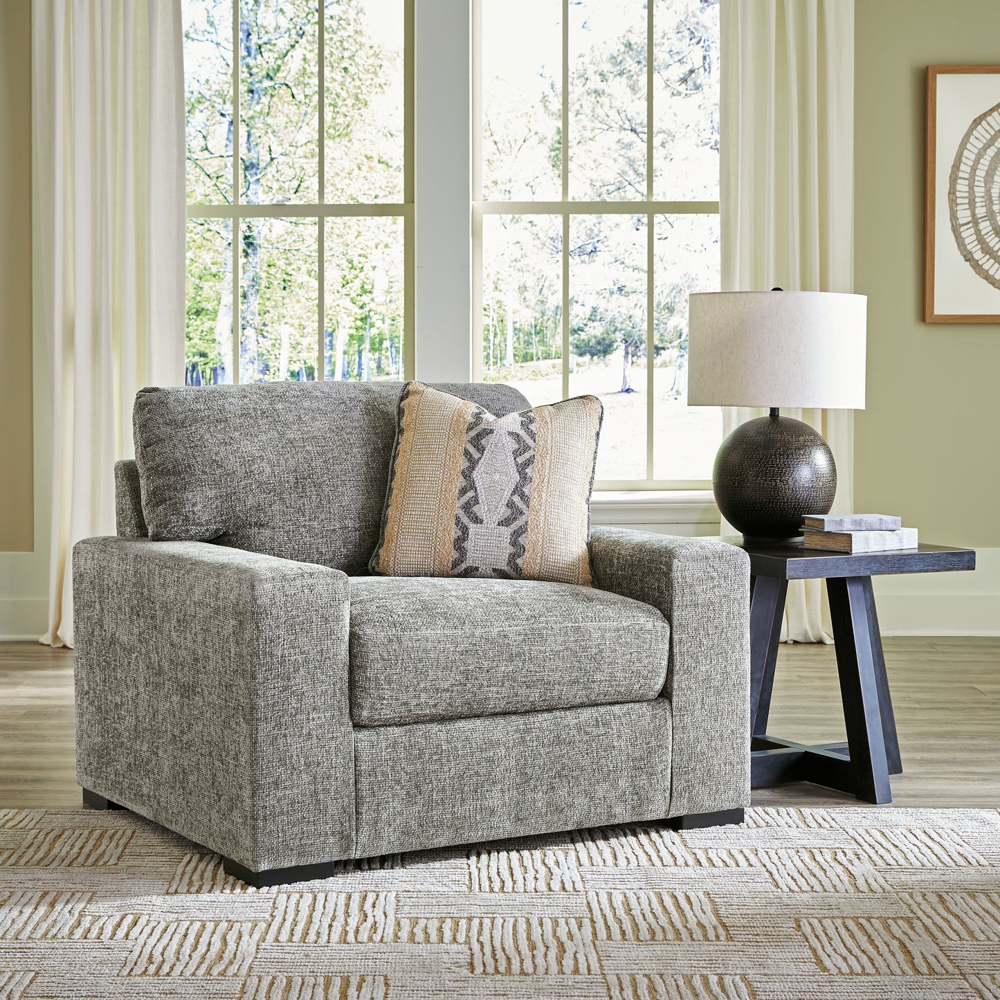 Auburndale Furniture Outlet - Ashley Furniture - Dunmor Living Room - Chair and a Half / Graphite - 2490423