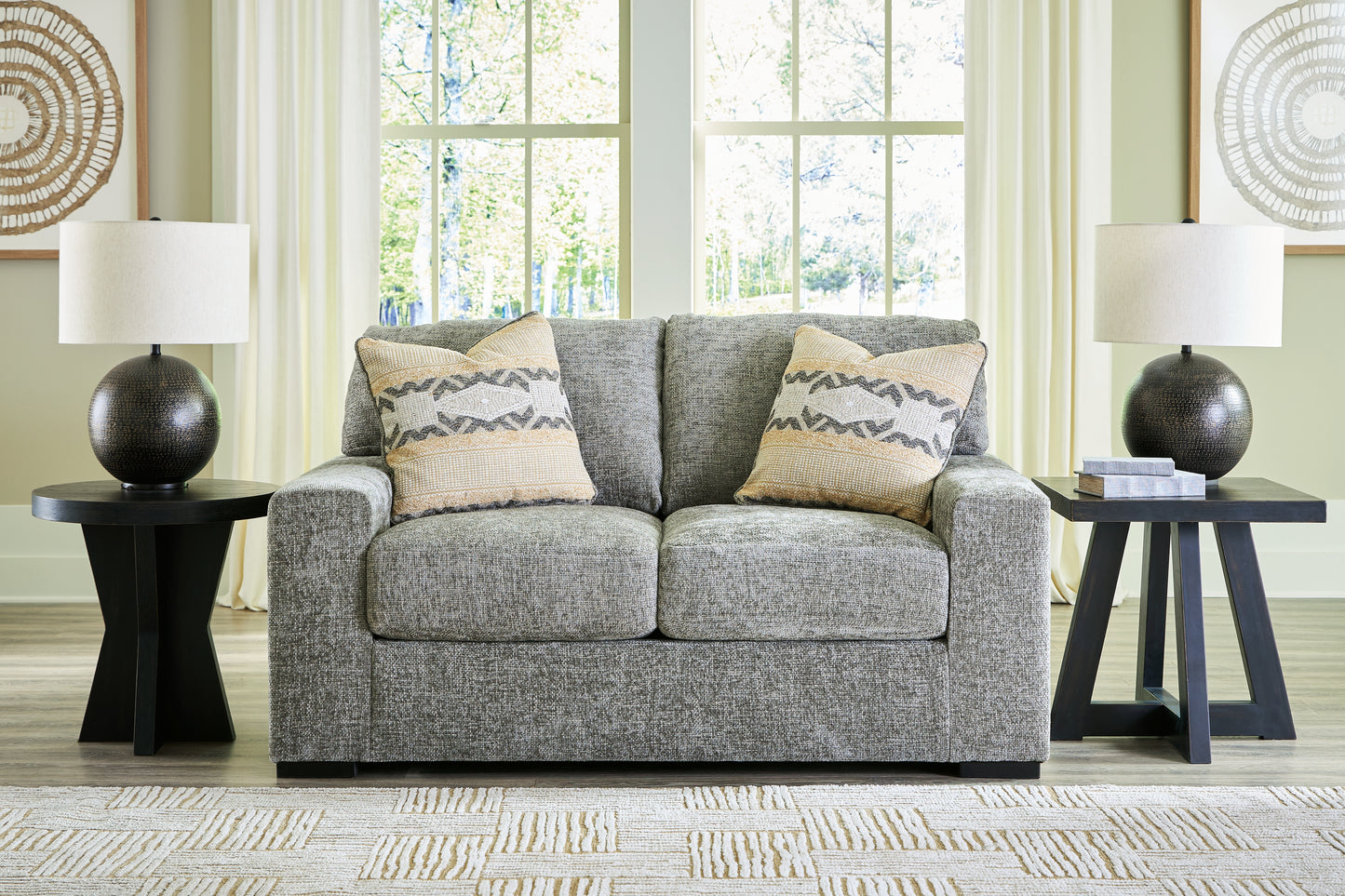 Auburndale Furniture Outlet - Ashley Furniture - Dunmor Living Room - Loveseat / Graphite - 2490435