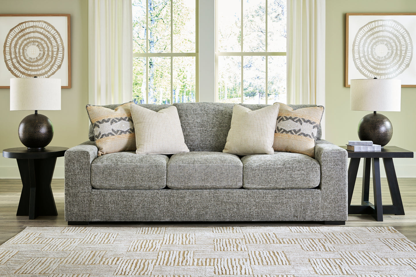 Auburndale Furniture Outlet - Ashley Furniture - Dunmor Living Room - Ottoman / Graphite - 2490414