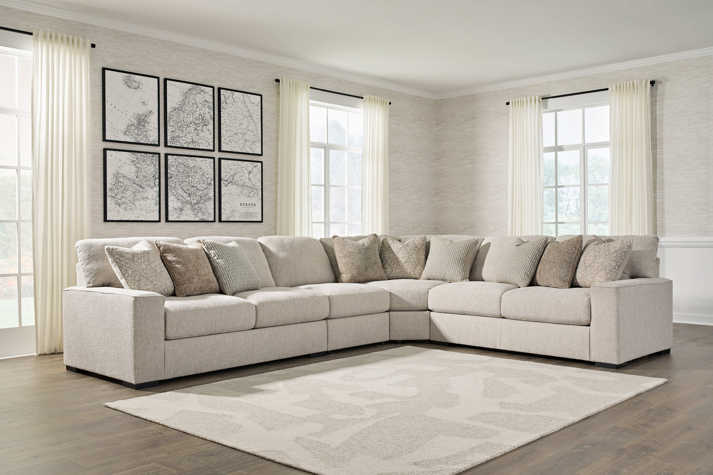 Auburndale Furniture Outlet - Ashley Furniture - Ballyton Sectional - RAF 4-Piece Sectional / Sand - 25102S2