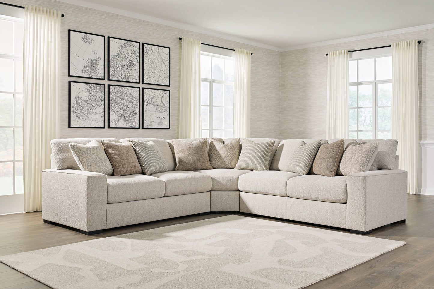 Auburndale Furniture Outlet - Ashley Furniture - Ballyton Sectional - RAF 3-Piece Sectional / Sand - 25102S1
