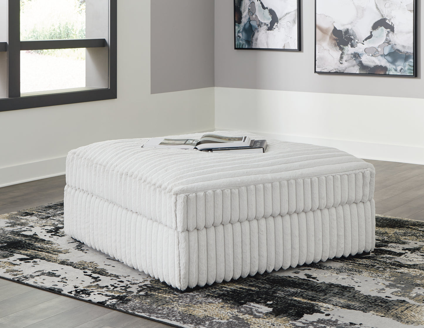 Auburndale Furniture Outlet - Ashley Furniture - Stupendous Living Room - Oversized Accent Ottoman / Alloy - 2590308