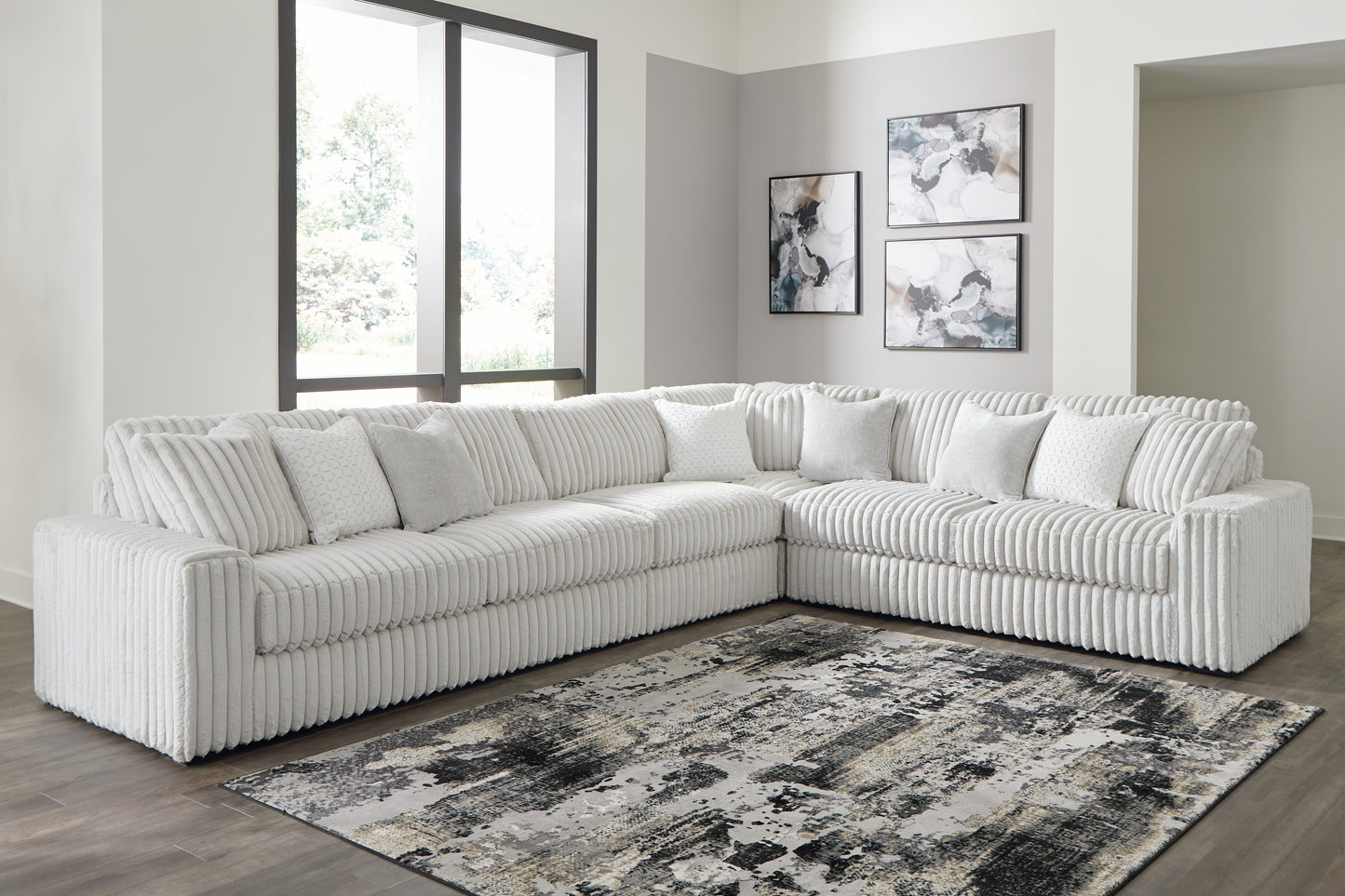 Auburndale Furniture Outlet - Ashley Furniture - Stupendous Sectional - LAF 4-Piece Sectional / Alloy - 25903S2