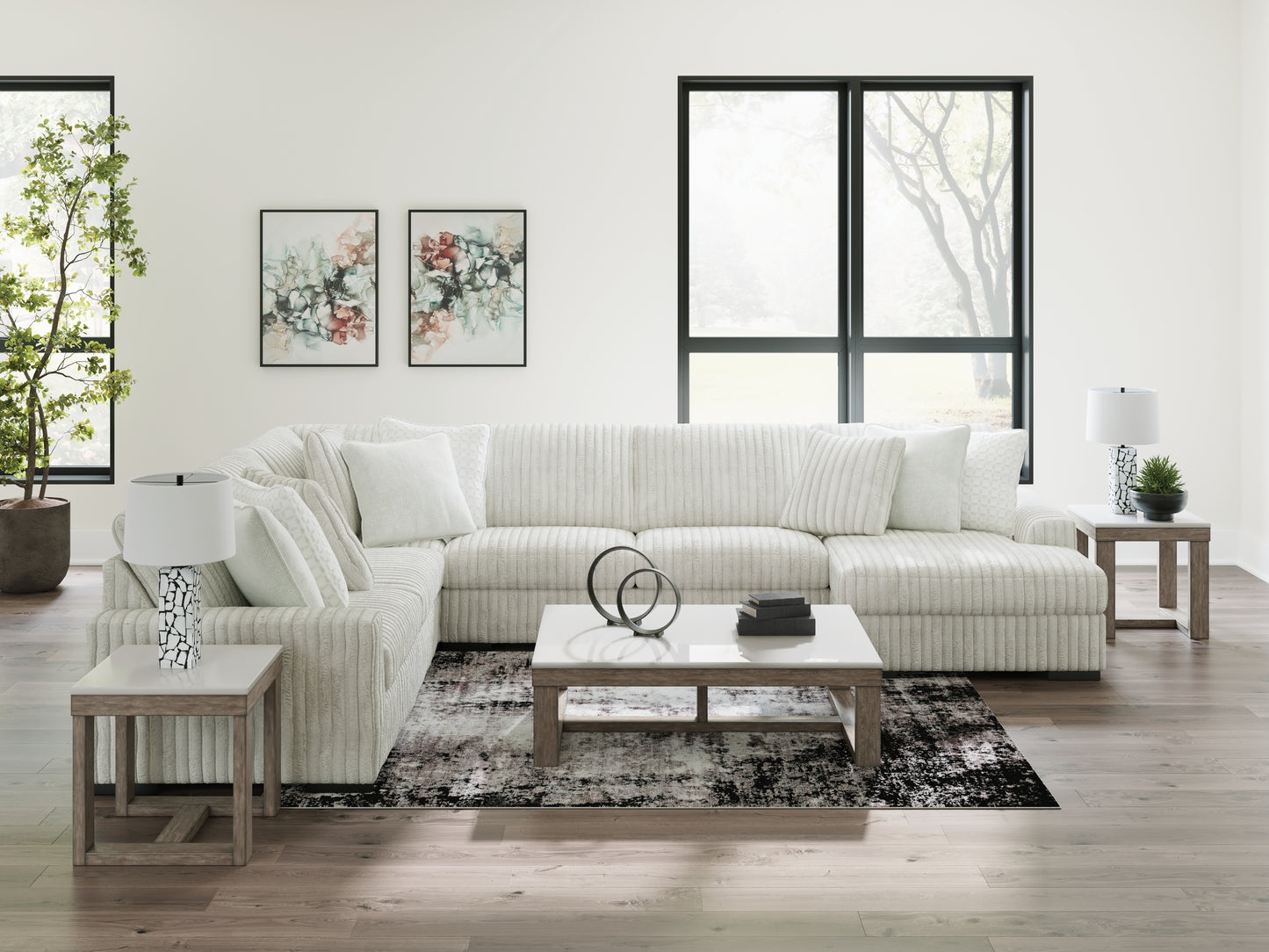 Auburndale Furniture Outlet - Ashley Furniture - Stupendous Sectional - LAF 5-Piece Sectional with Chaise / Alloy - 25903S9