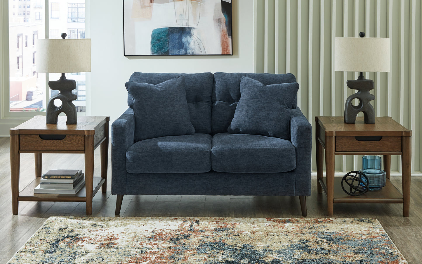 Auburndale Furniture Outlet - Ashley Furniture - Bixler Living Room - Loveseat / Navy - 2610635