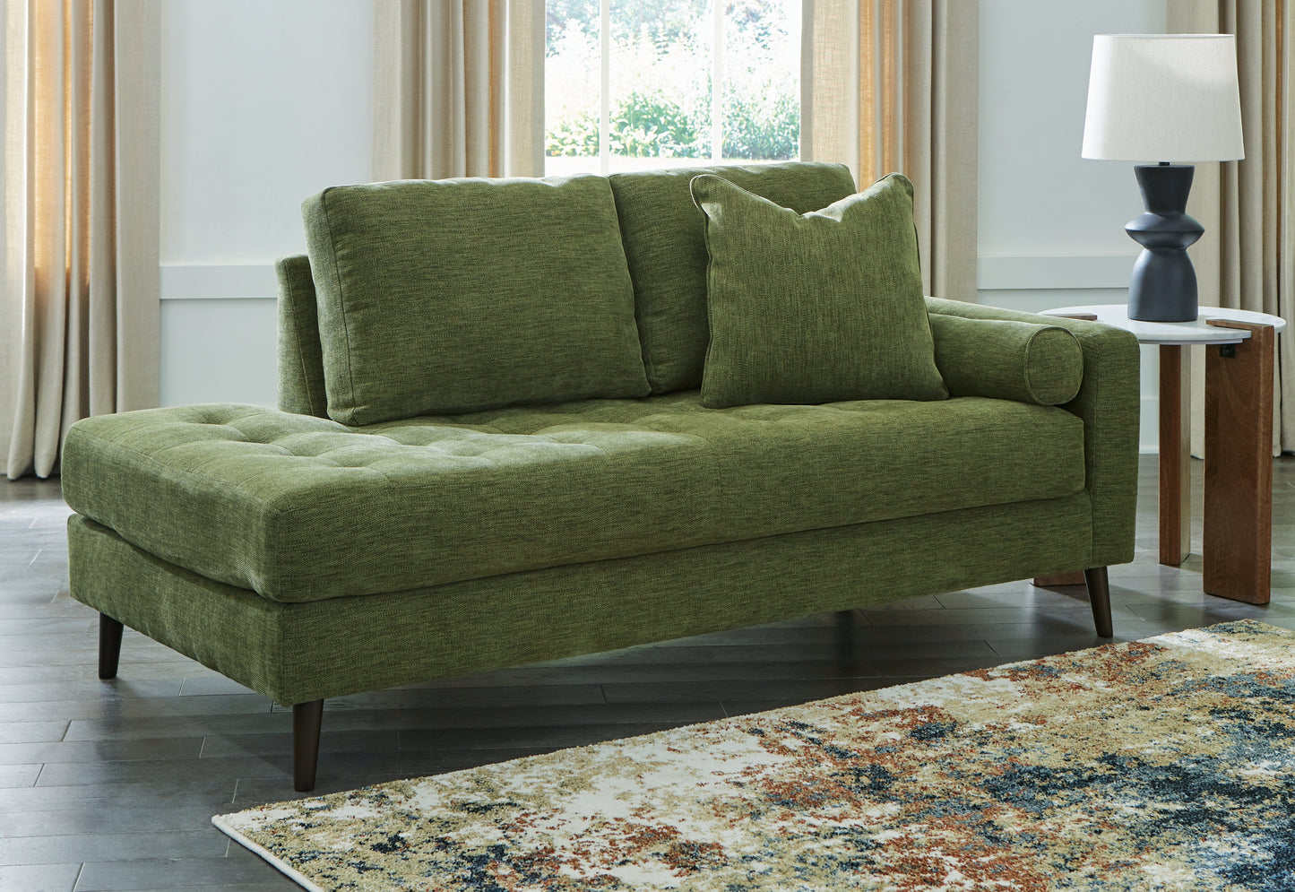 Auburndale Furniture Outlet - Ashley Furniture - Bixler Living Room - RAF Corner Chaise / Olive - 2610717