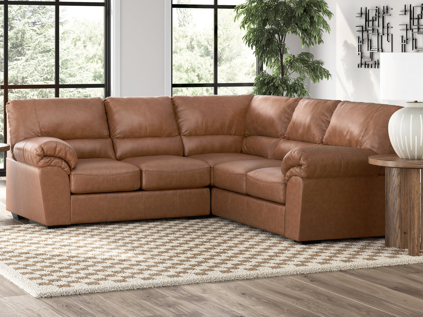 Auburndale Furniture Outlet - Ashley Furniture - WillowBend Sectional - RAF 2-Piece Sectional / Caramel - PC27704S1