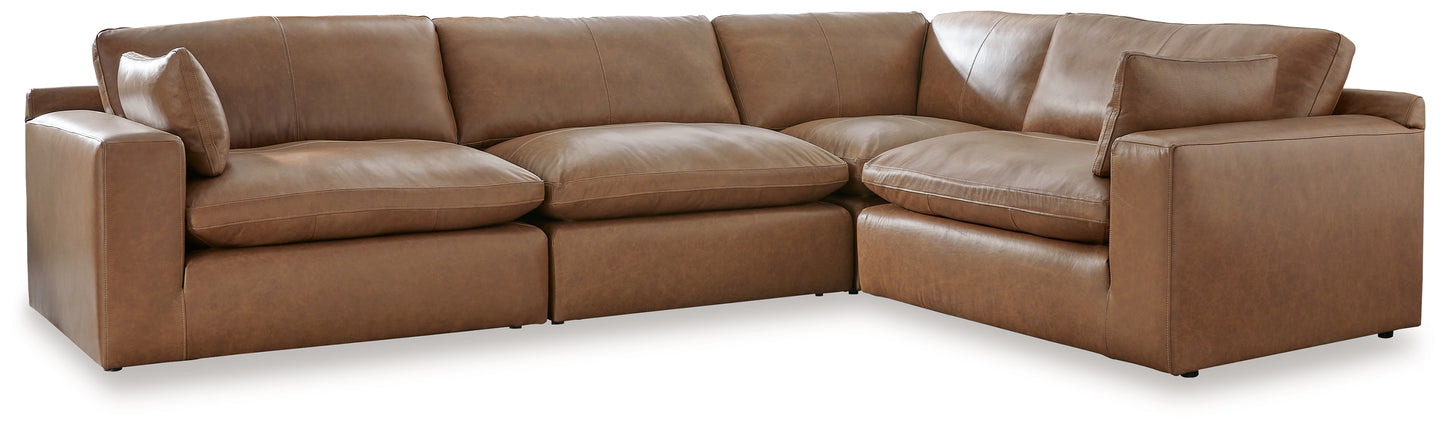 Auburndale Furniture Outlet - Ashley Furniture - Emilia Sectional - RAF 4-Piece Sectional / Caramel - 30901S3