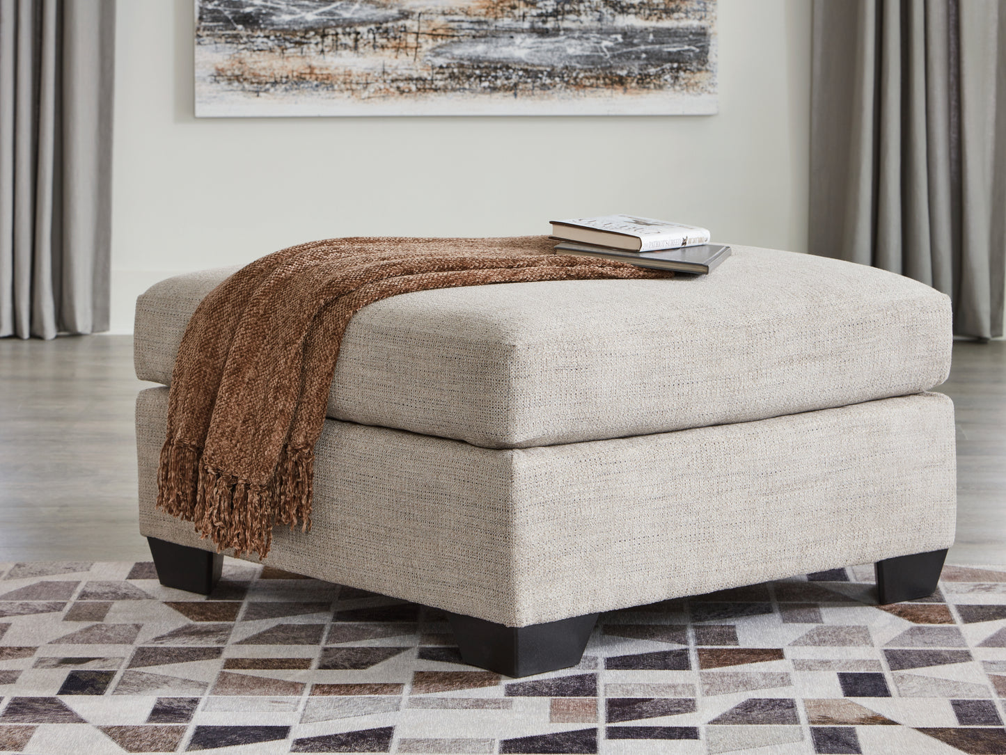 Auburndale Furniture Outlet - Ashley Furniture - Mahoney Living Room - Oversized Accent Ottoman / Pebble - 3100408