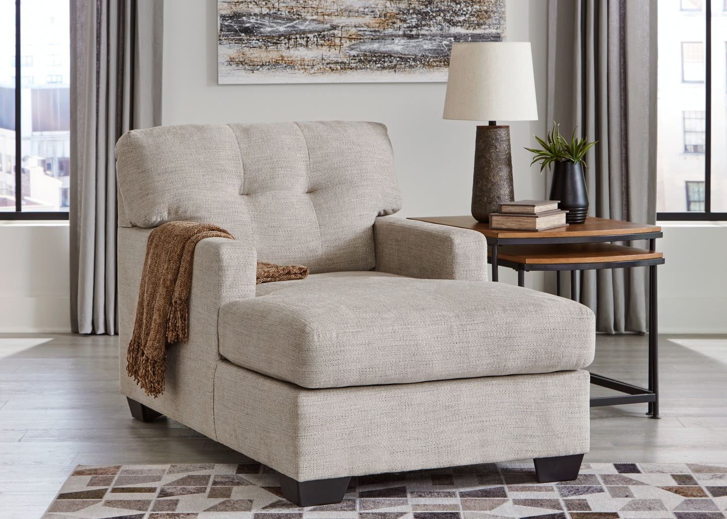 Auburndale Furniture Outlet - Ashley Furniture - Mahoney Living Room - Chaise / Pebble - 3100415