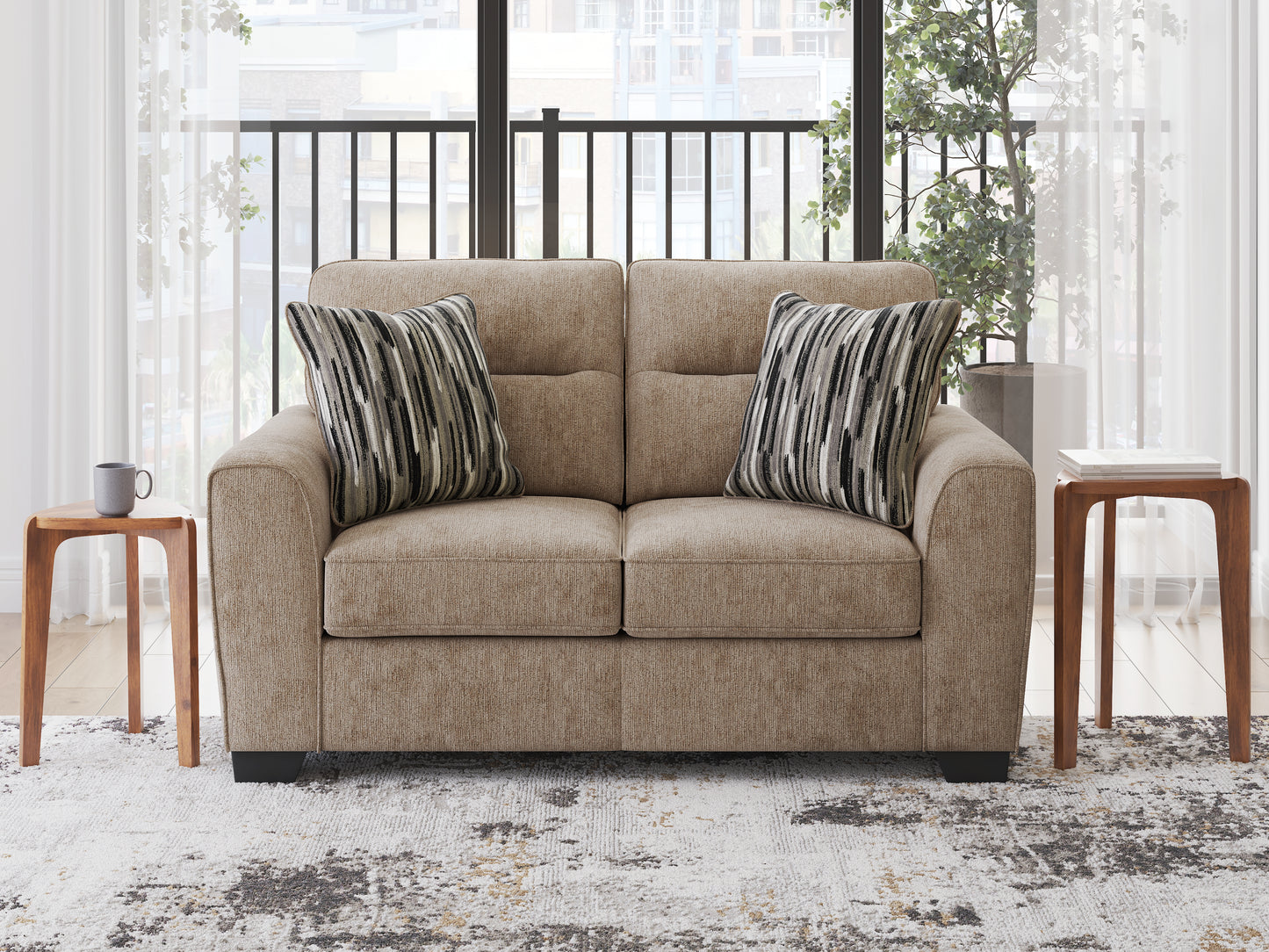 Auburndale Furniture Outlet - Ashley Furniture - Olten Living Room - Loveseat / Mocha - 3130435