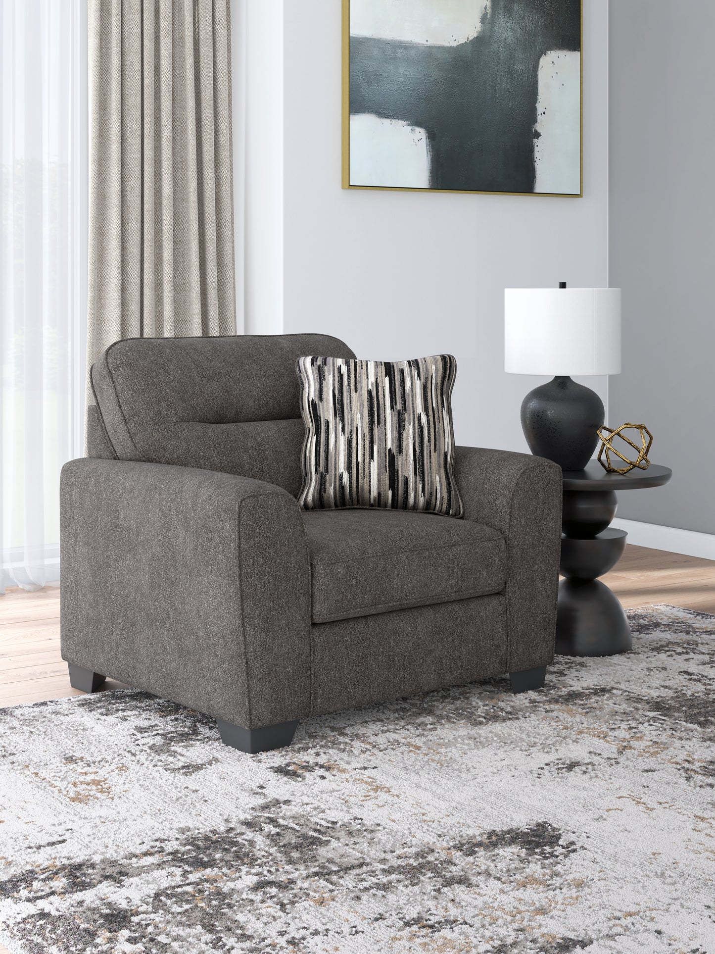 Auburndale Furniture Outlet - Ashley Furniture - Olten Living Room - Chair and a Half / Graphite - 3130523