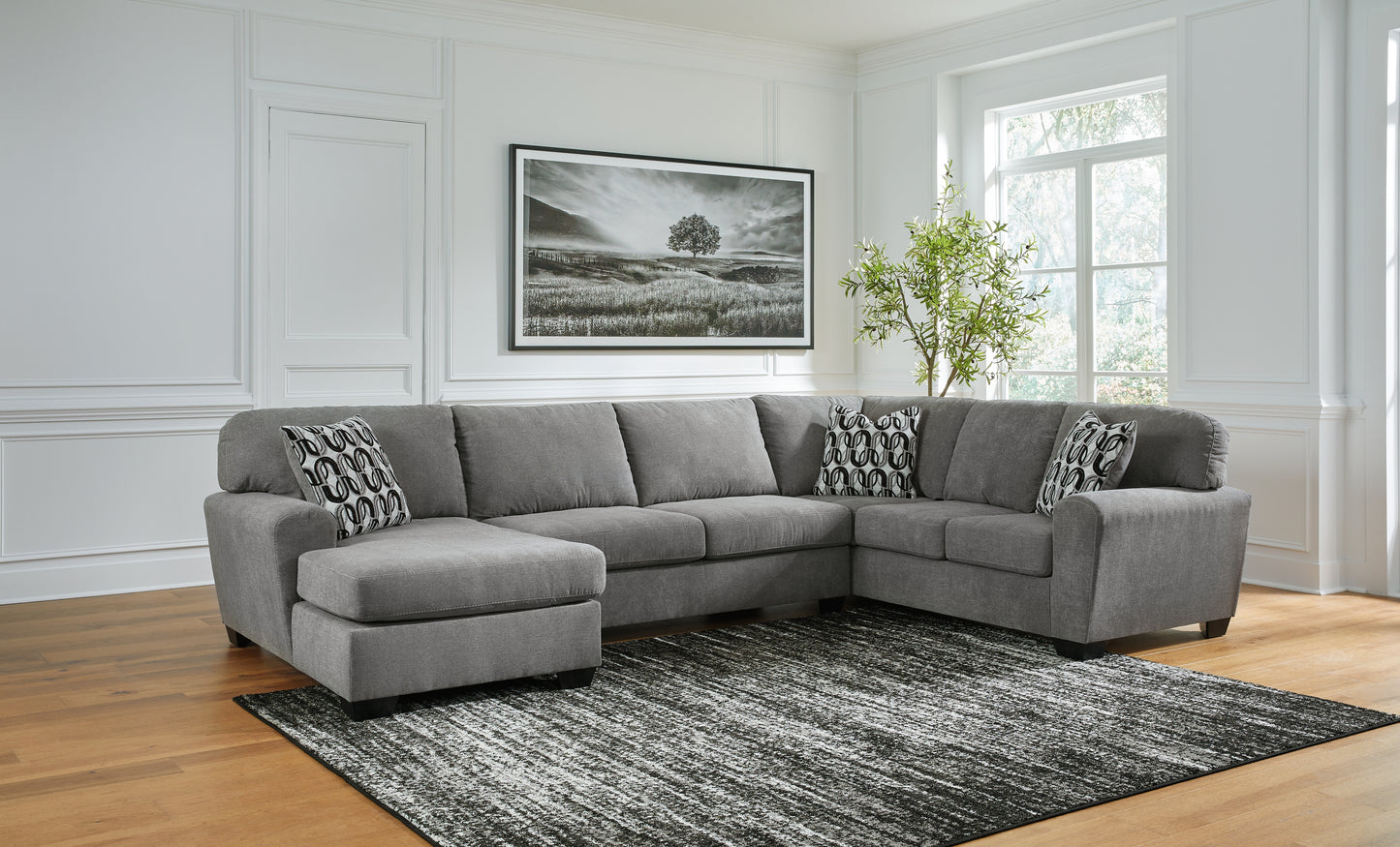 Auburndale Furniture Outlet - Ashley Furniture - Birkdale Court Sectional - RAF 3-Piece Sectional with Chaise / Gray - 32402S1