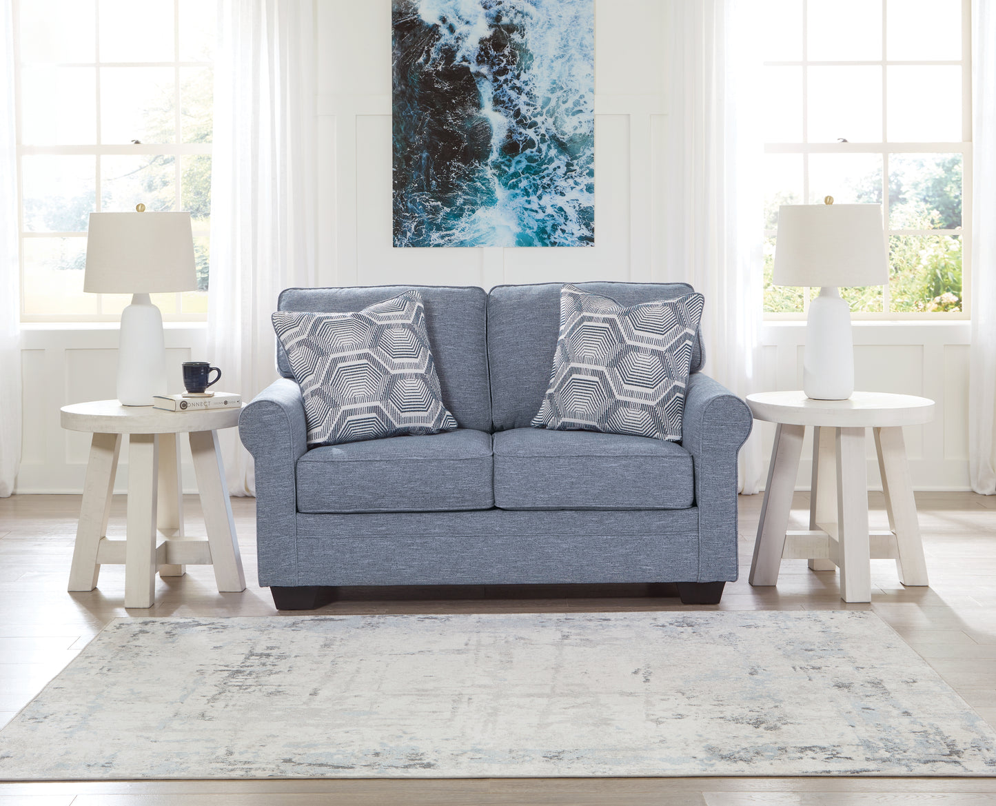 Auburndale Furniture Outlet - Ashley Furniture - Carissa Manor Living Room - Loveseat / Denim - 3260435