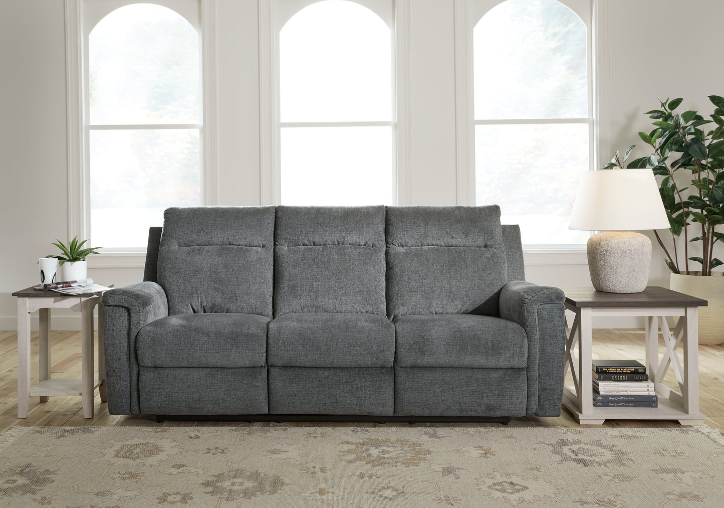 Auburndale Furniture Outlet - Ashley Furniture - Barnsana Living Room - Reclining Power Sofa / Gravel - 3320287
