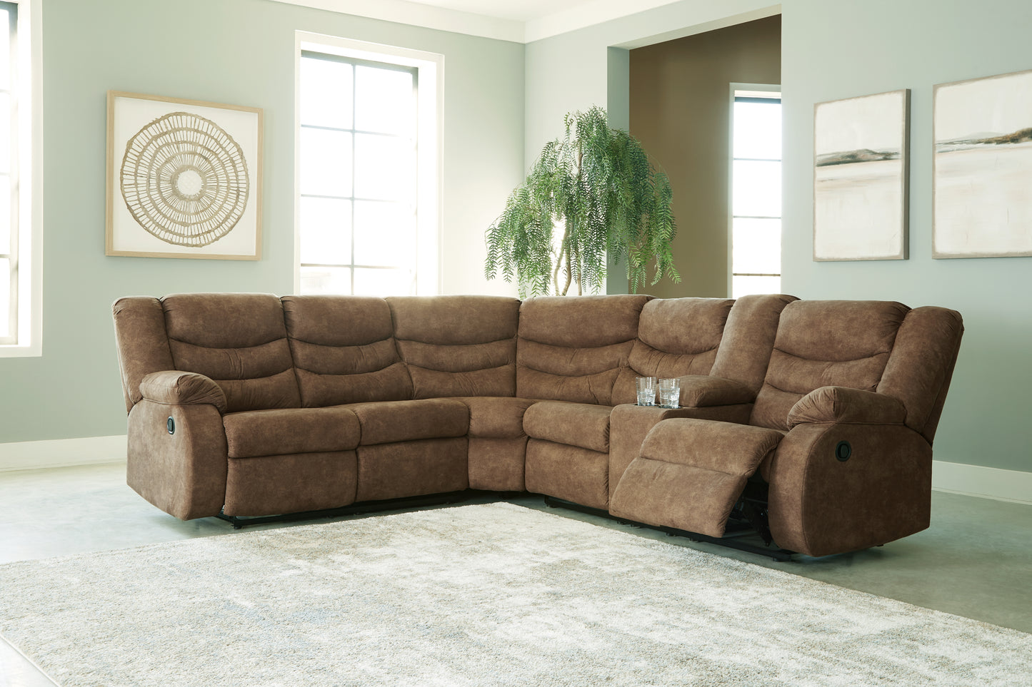 Auburndale Furniture Outlet - Ashley Furniture - Partymate Sectional - 2-Piece Reclining Sectional / Slate - 36903S2