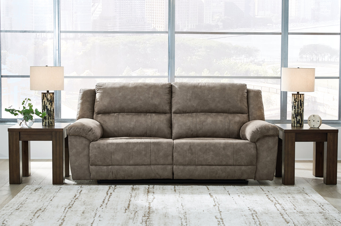 Auburndale Furniture Outlet - Ashley Furniture - Laresview Living Room - 2 Seat Reclining Sofa / Fossil - 3720381