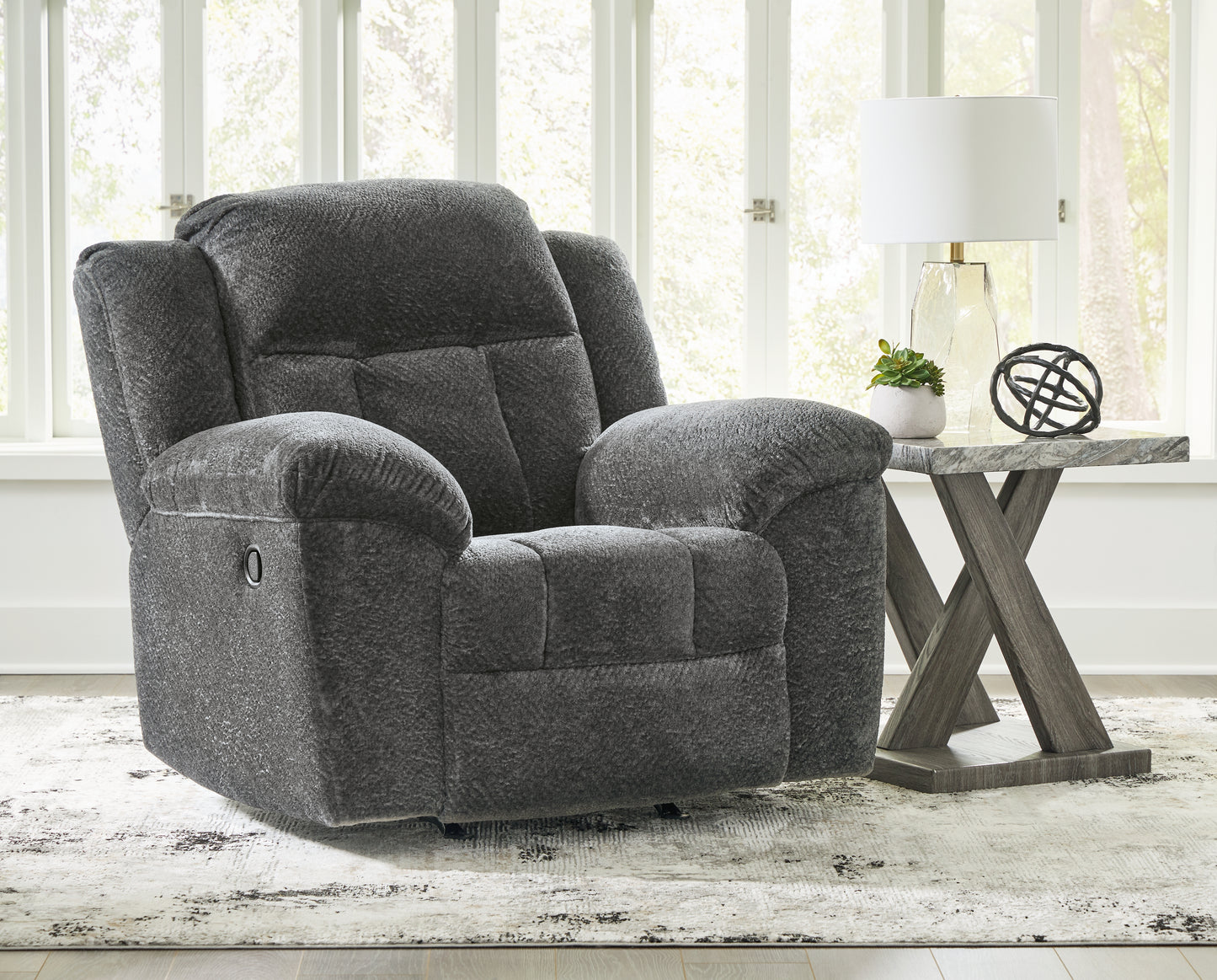 Auburndale Furniture Outlet - Ashley Furniture - Frohn Living Room - Rocker Recliner / Graphite - 3740625