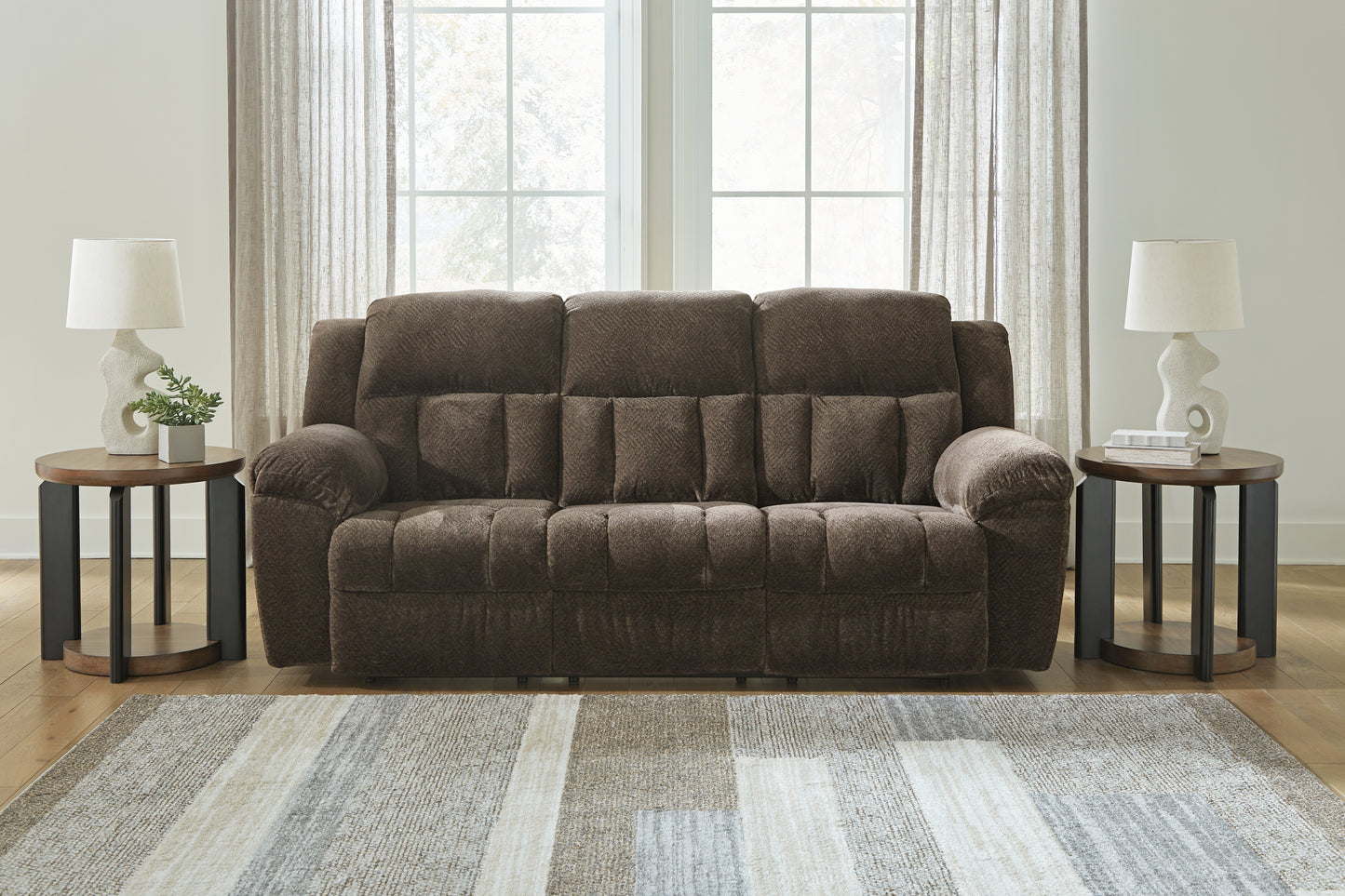 Auburndale Furniture Outlet - Ashley Furniture - Frohn Living Room - Reclining Sofa / Chocolate - 3740788
