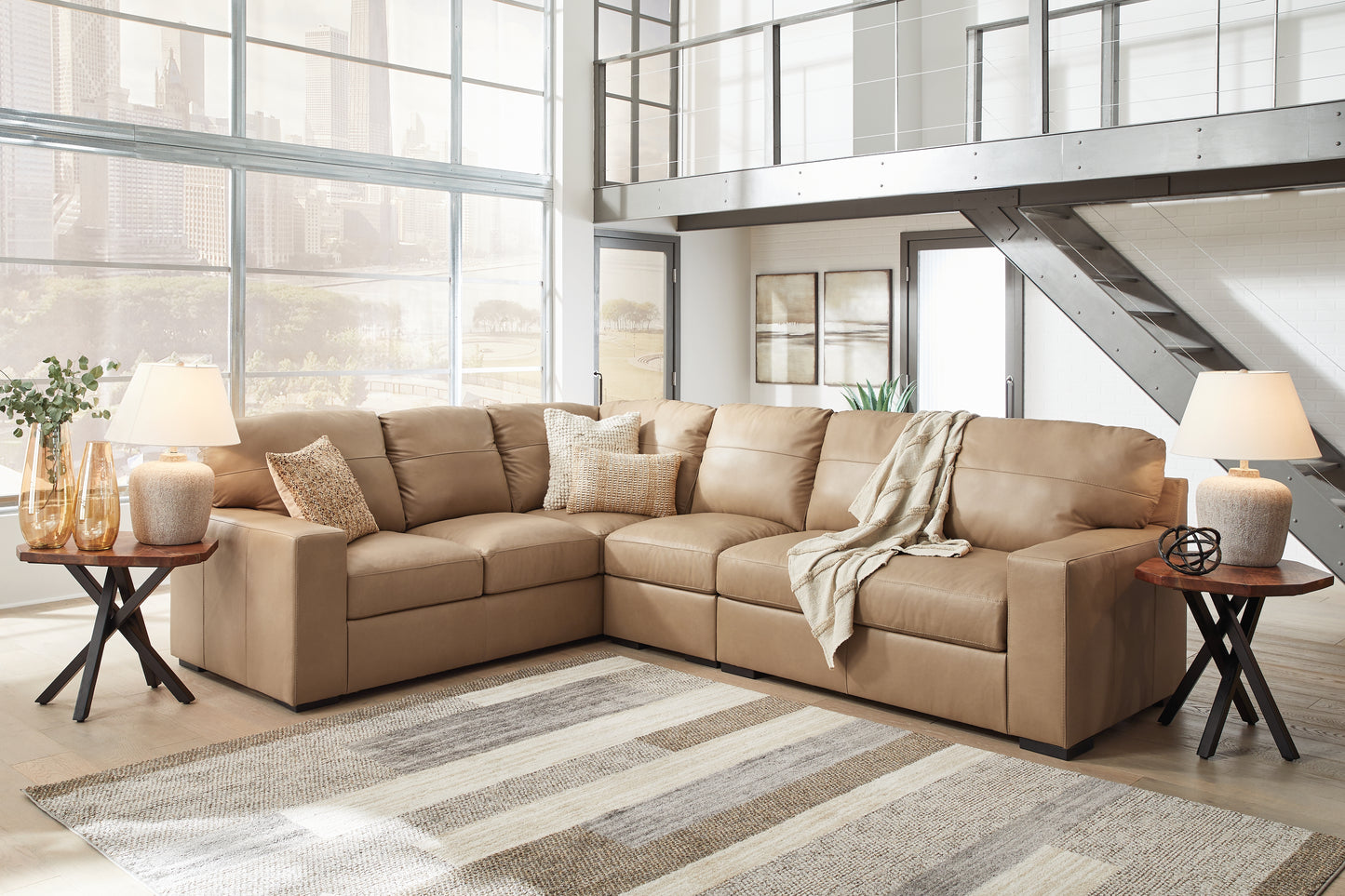 Auburndale Furniture Outlet - Ashley Furniture - Bandon Sectional - LAF 3-Piece Sectional / Toffee - 38006S3