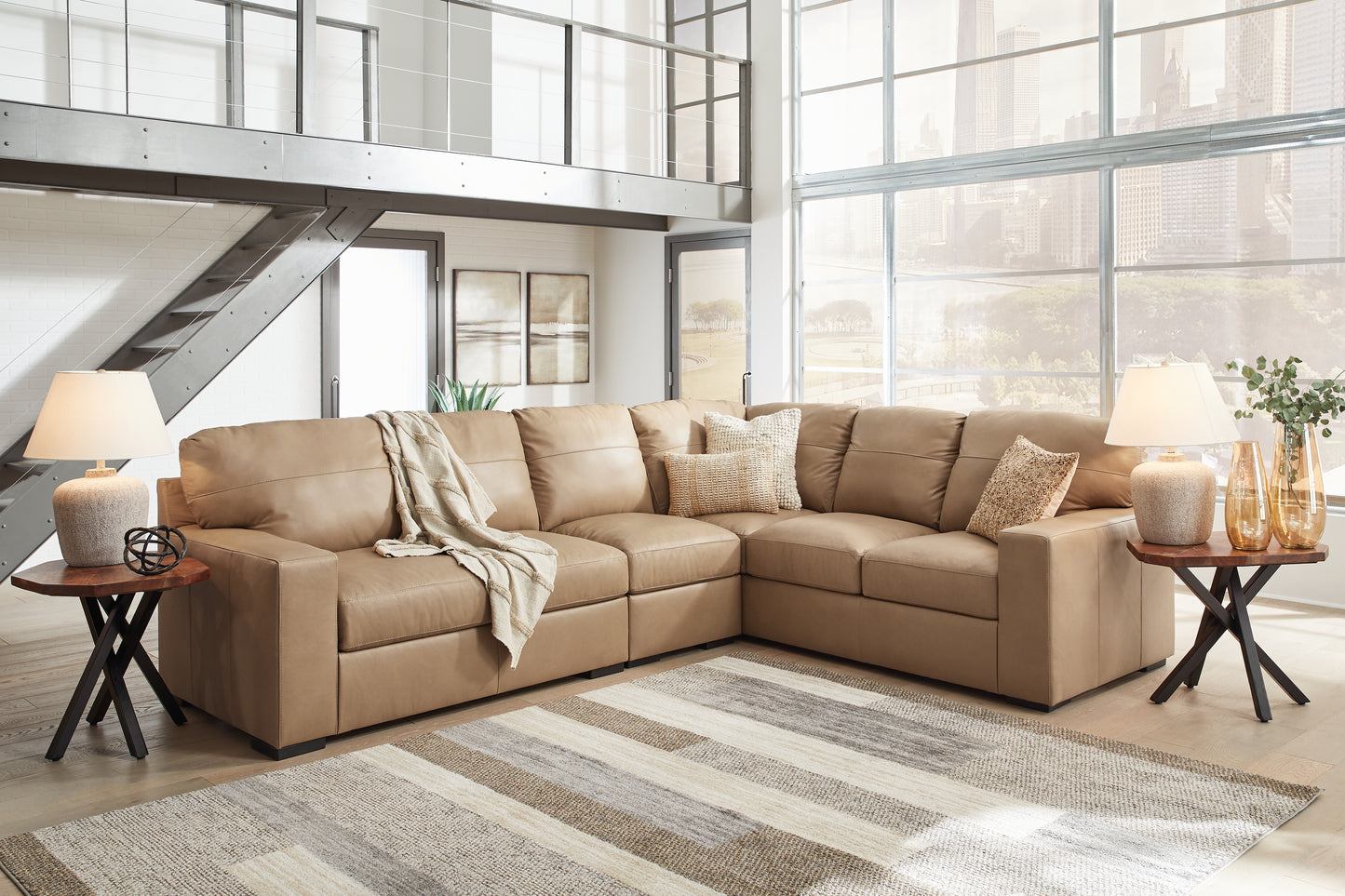 Auburndale Furniture Outlet - Ashley Furniture - Bandon Sectional - RAF 3-Piece Sectional / Toffee - 38006S4