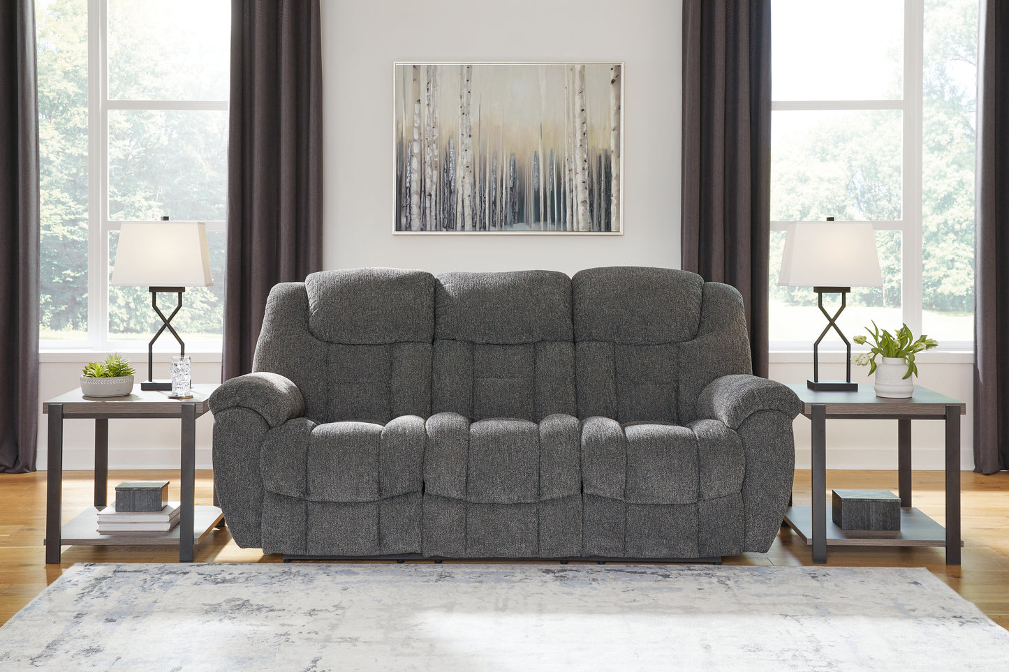Auburndale Furniture Outlet - Ashley Furniture - Foreside Living Room - Reclining Sofa / Charcoal - 3810488
