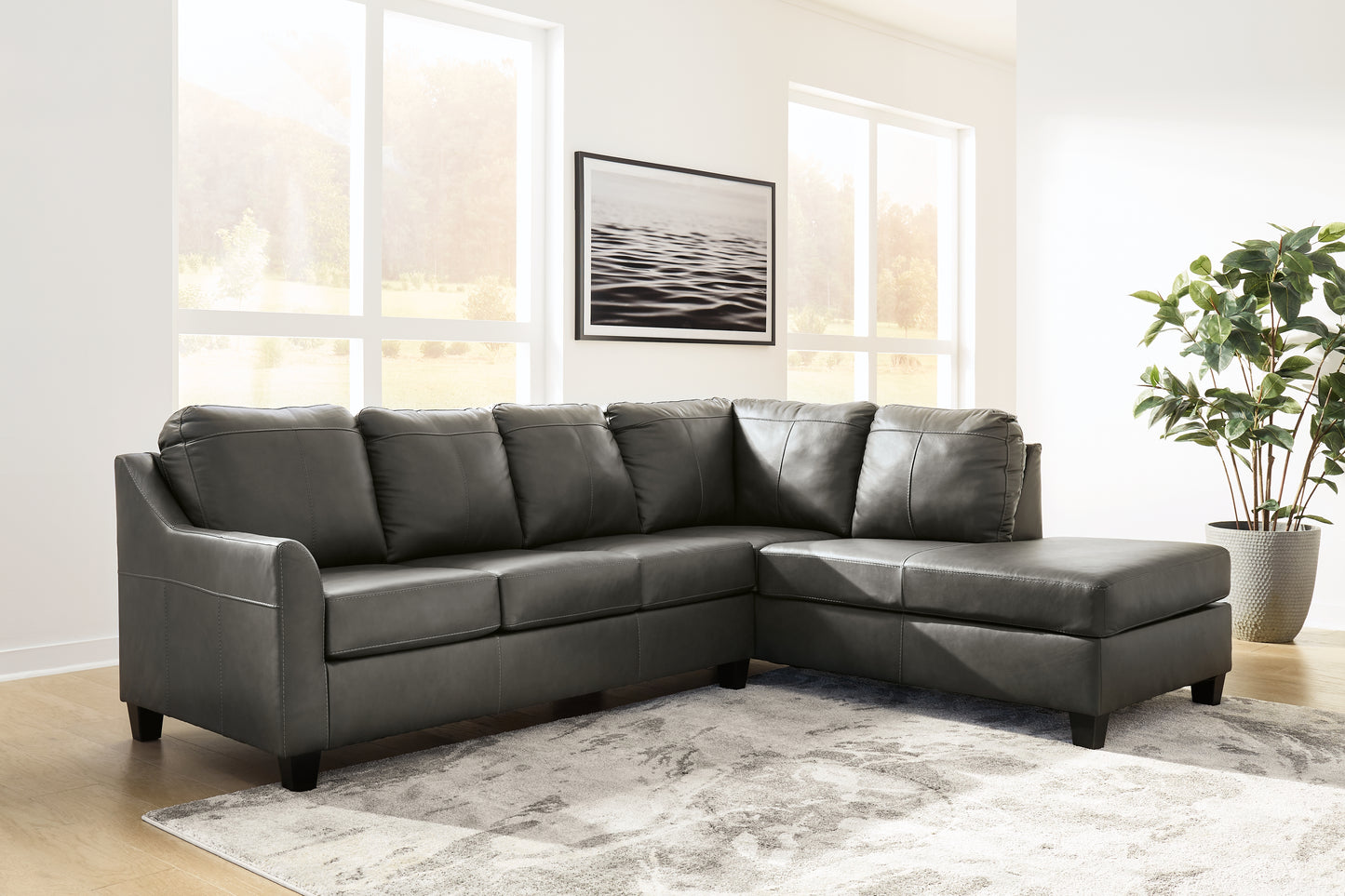 Auburndale Furniture Outlet - Ashley Furniture - Valderno Sectional - LAF 2-Piece Sectional with Chaise / Fog - 47804S1