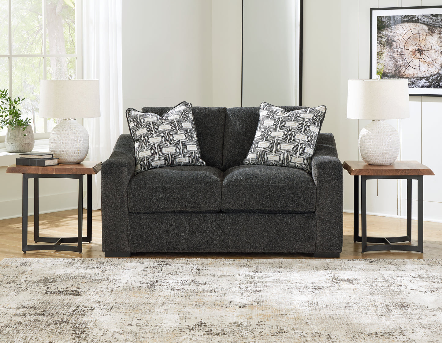 Auburndale Furniture Outlet - Ashley Furniture - Wryenlynn Living Room - Loveseat / Onyx - 4940535