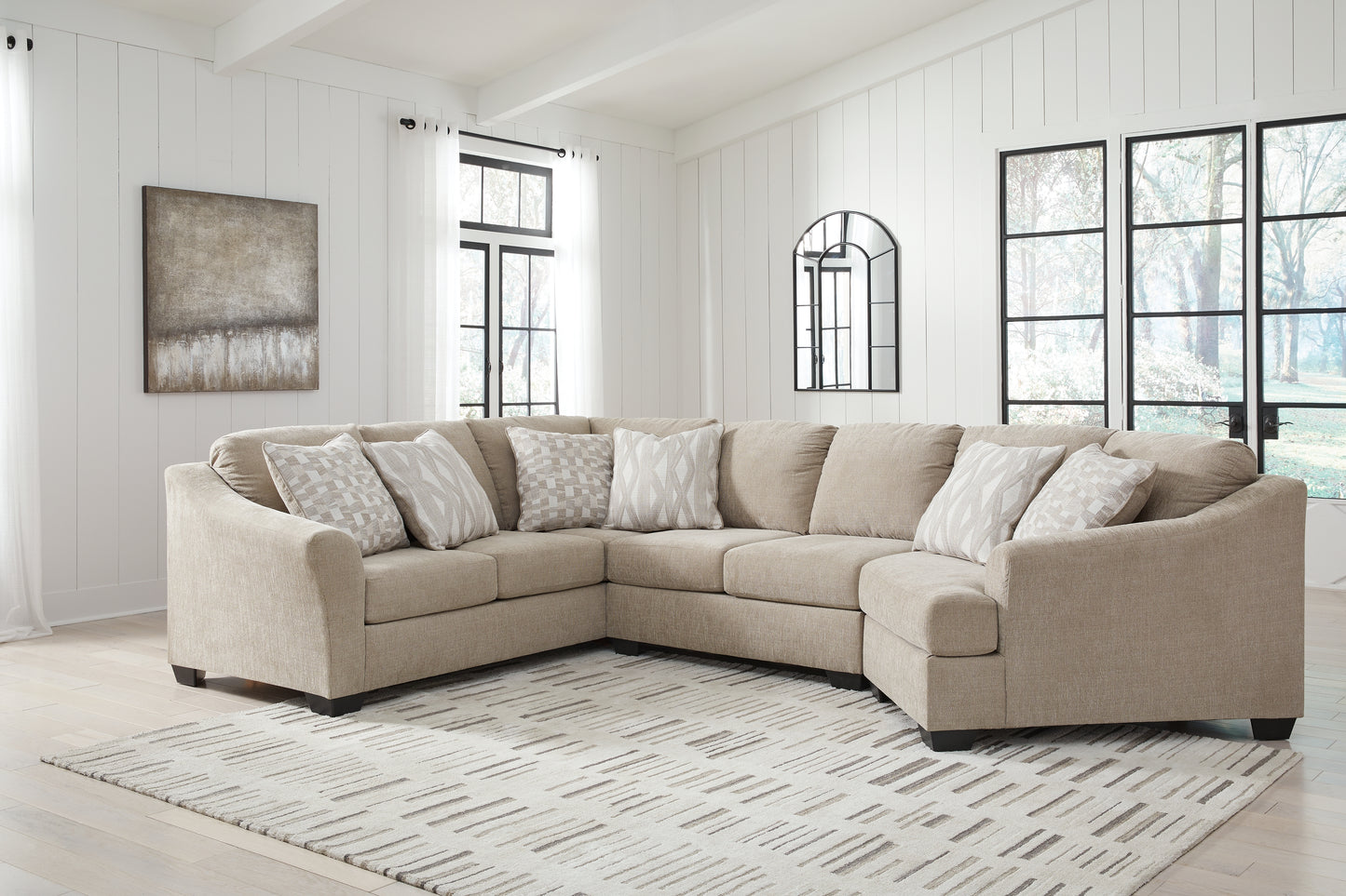 Auburndale Furniture Outlet - Ashley Furniture - Brogan Bay Sectional - 3-Piece Sectional with Cuddler / Cork - 52705S2