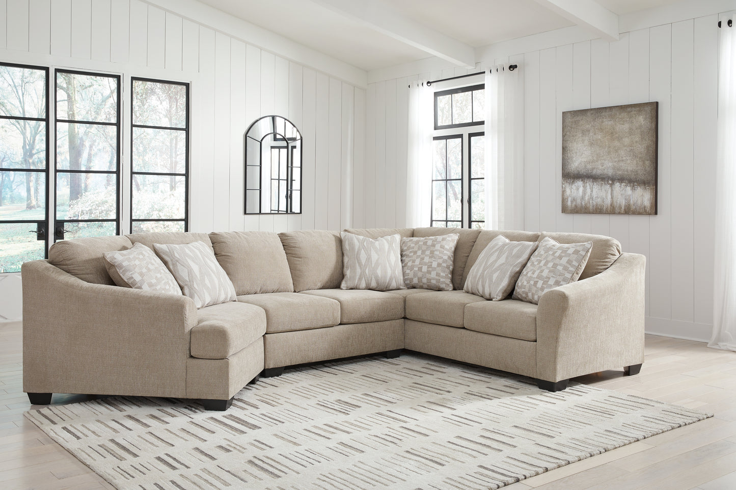 Auburndale Furniture Outlet - Ashley Furniture - Brogan Bay Sectional - 3-Piece Sectional with Cuddler / Cork - 52705S2