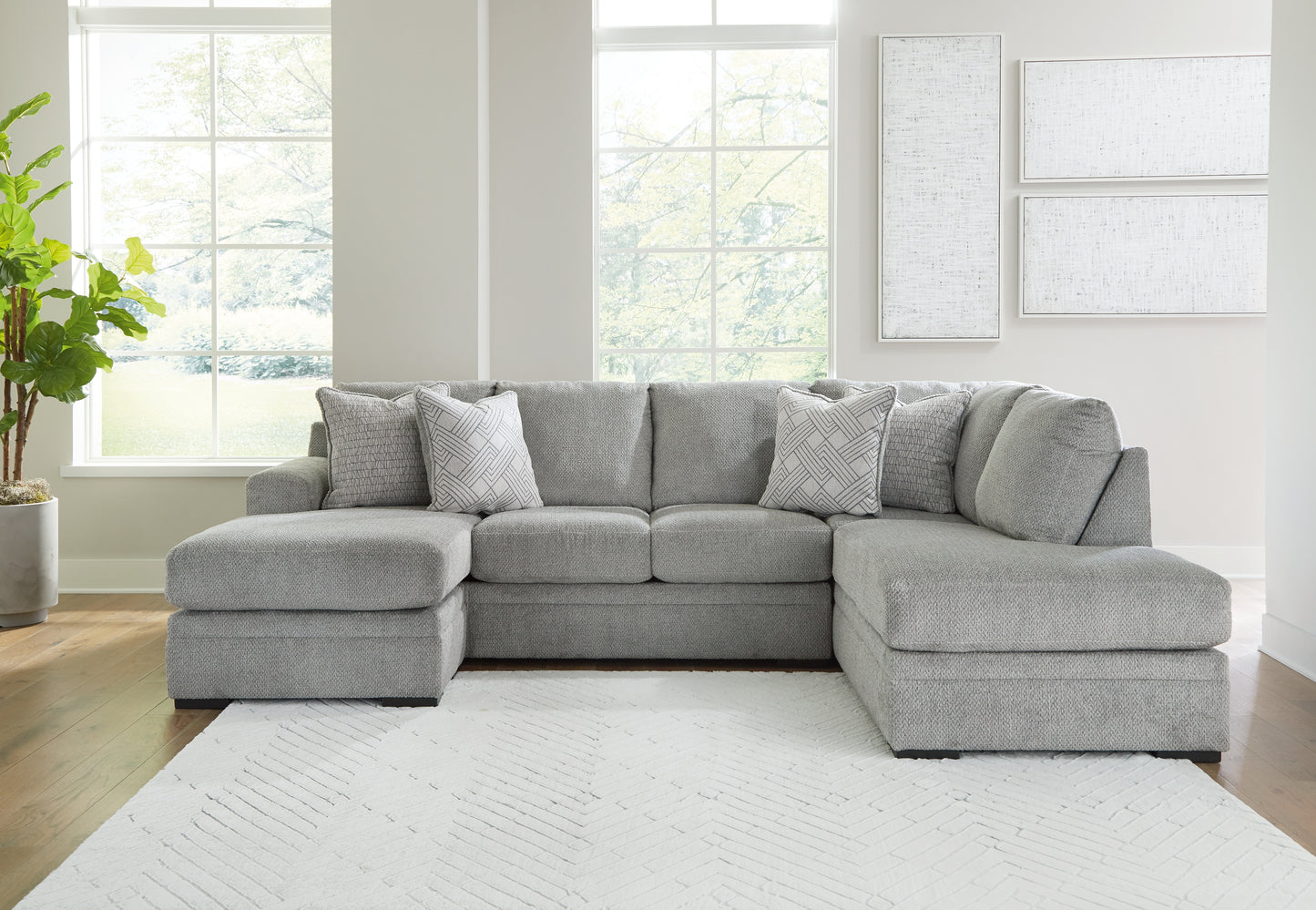 Auburndale Furniture Outlet - Ashley Furniture - Casselbury Sectional - LAF 2-Piece Sectional with Chaise / Cement - 52906S1
