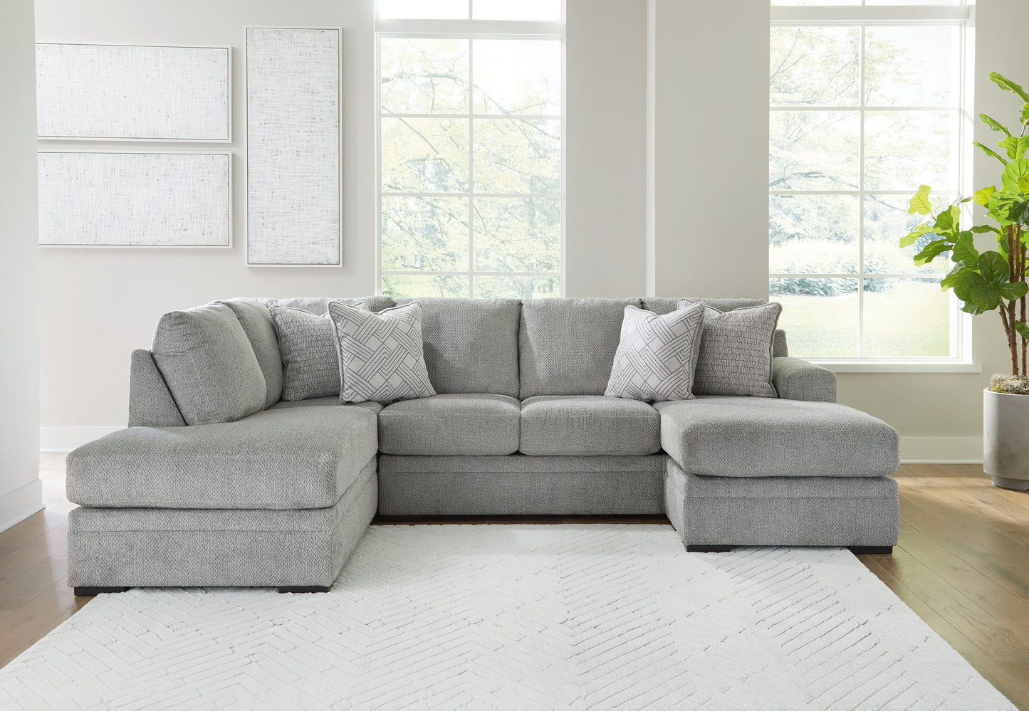 Auburndale Furniture Outlet - Ashley Furniture - Casselbury Sectional - LAF 2-Piece Sectional with Chaise / Cement - 52906S1