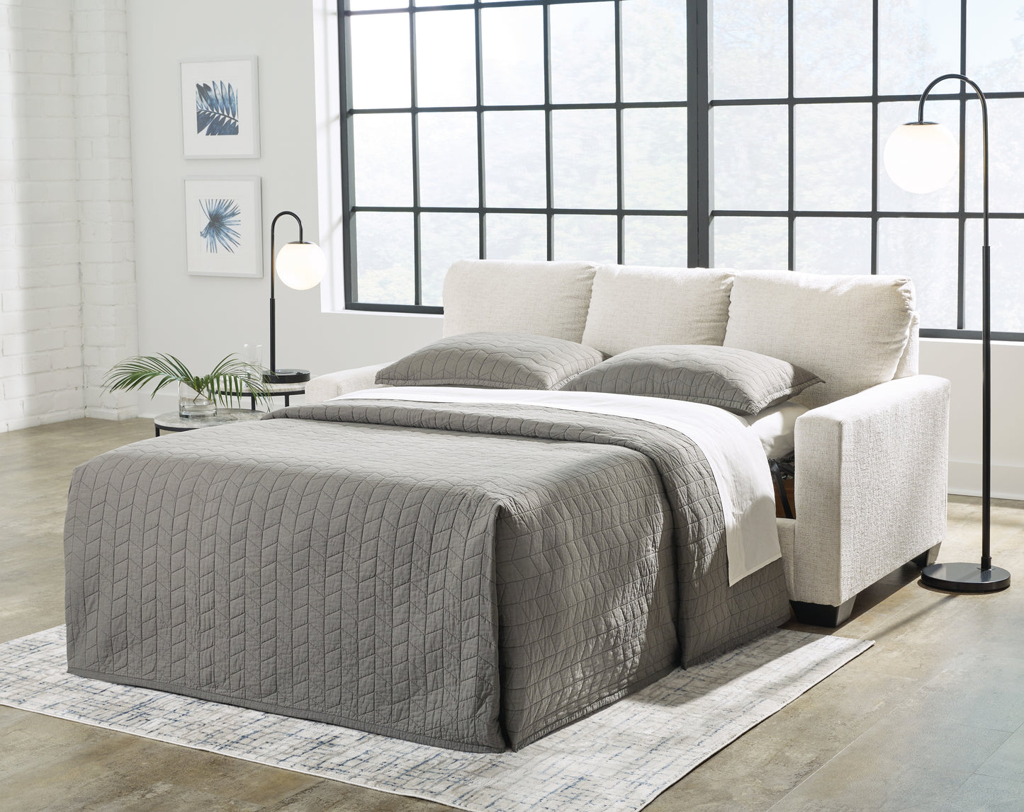 Auburndale Furniture Outlet - Ashley Furniture - Rannis Living Room - Full Sofa Sleeper / Snow - 5360336