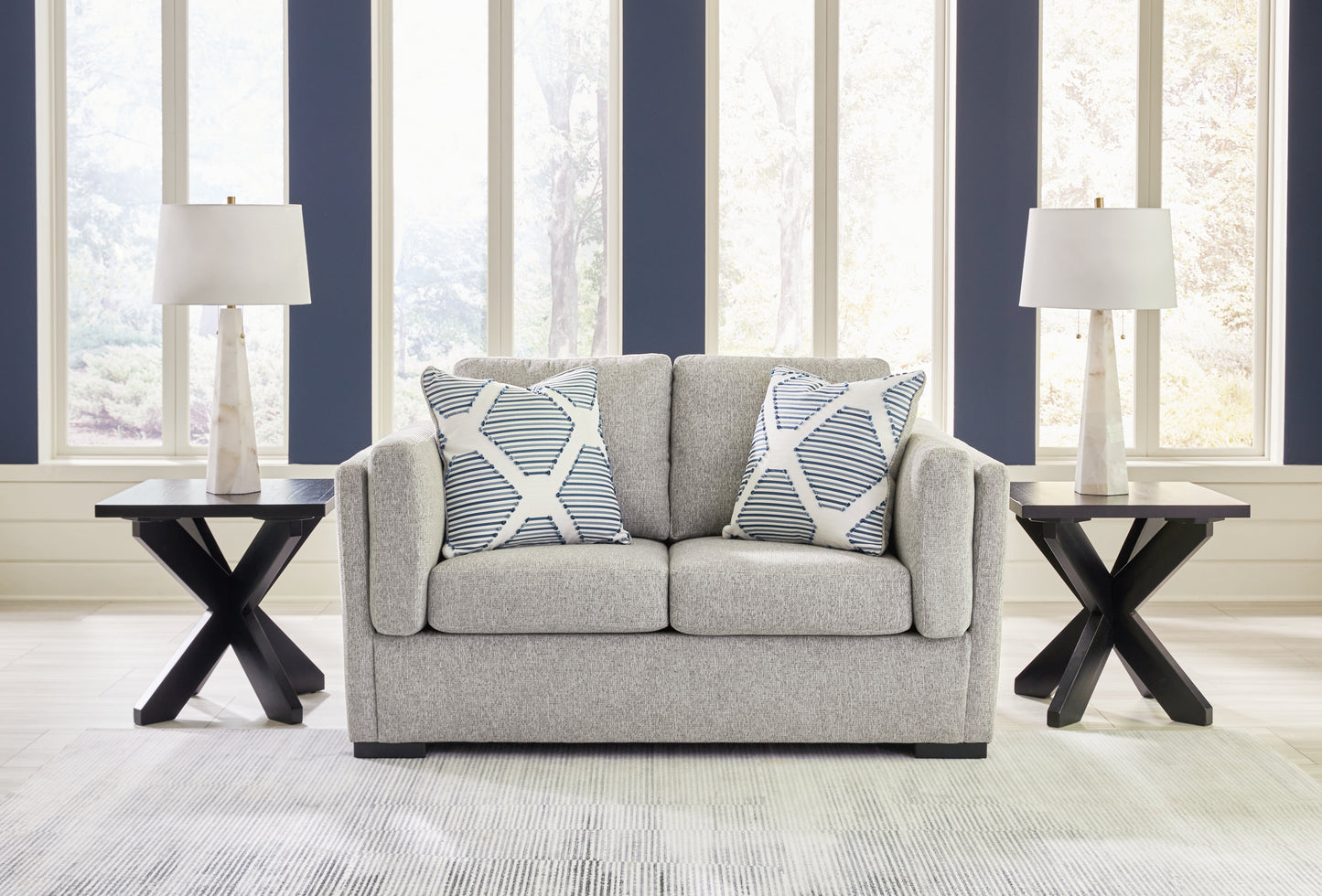 Auburndale Furniture Outlet - Ashley Furniture - Evansley Living Room - Loveseat / Pewter - 5450335