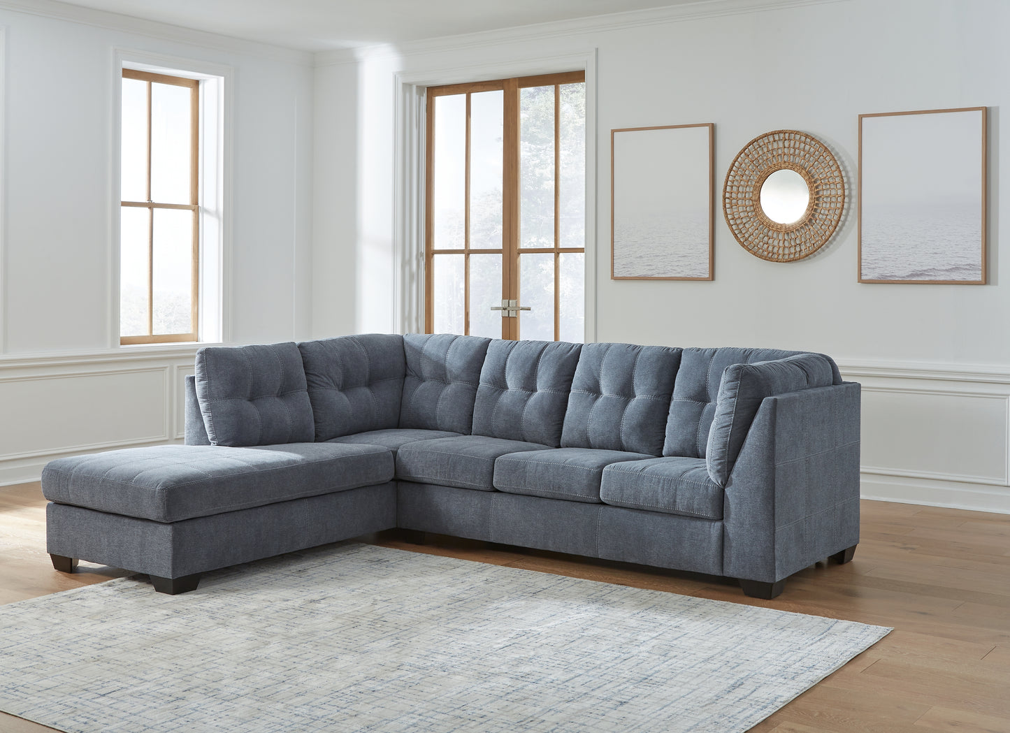 Auburndale Furniture Outlet - Ashley Furniture - Marleton Sectional - RAF 2-Piece Sectional with Chaise / Denim - 55303S1