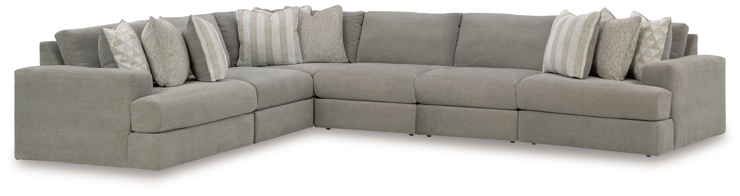 Auburndale Furniture Outlet - Ashley Furniture - Avaliyah Sectional - RAF 6-Piece Sectional / Ash - 58103S7