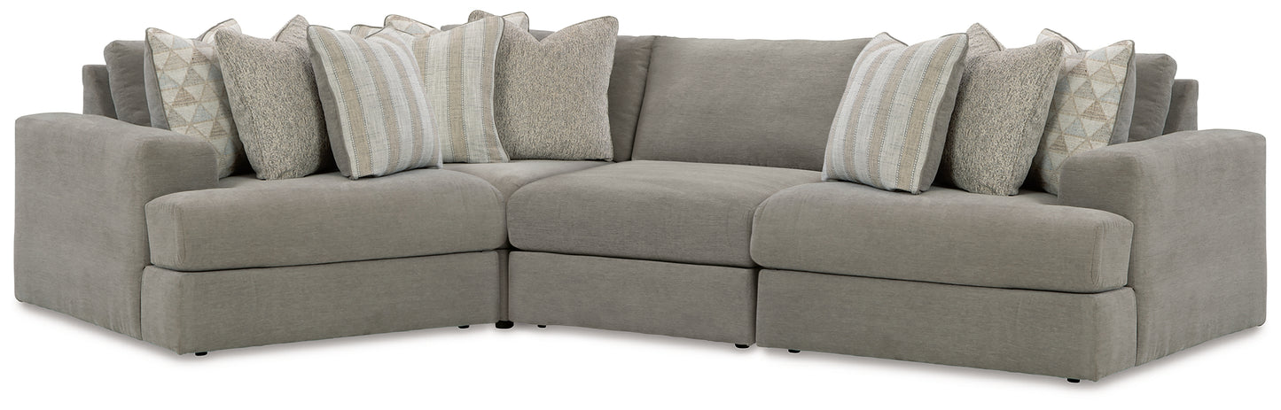 Auburndale Furniture Outlet - Ashley Furniture - Avaliyah Sectional - RAF 4-Piece Sectional / Ash - 58103S5