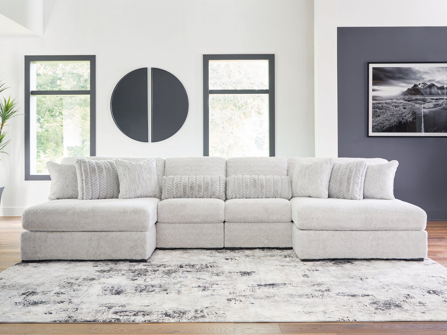 Auburndale Furniture Outlet - Ashley Furniture - Cuddle Plush Sectional - RAF 10-Piece Sectional / Arctic - PC59106S10